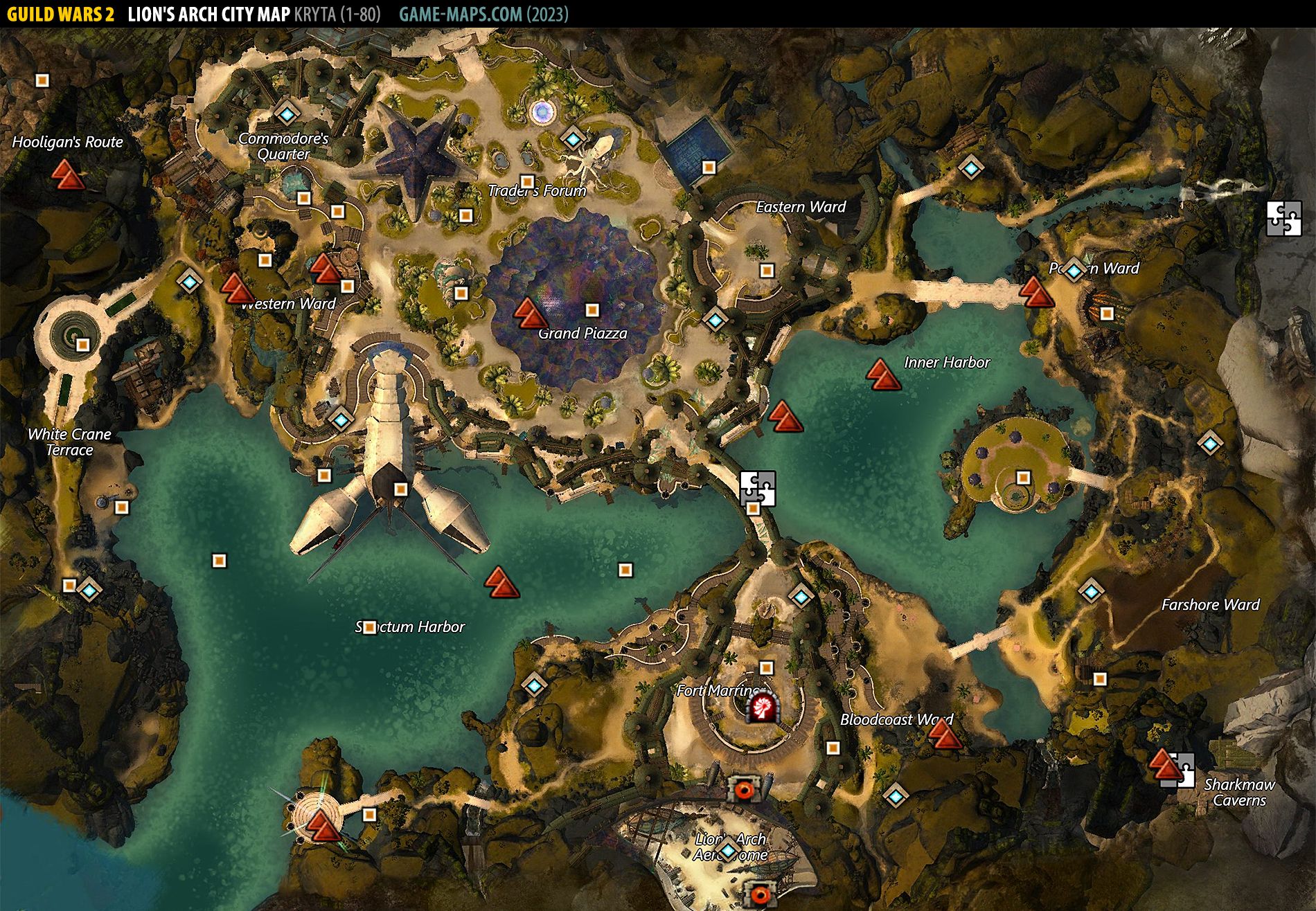 Lion's Arch City Map Guild Wars 2