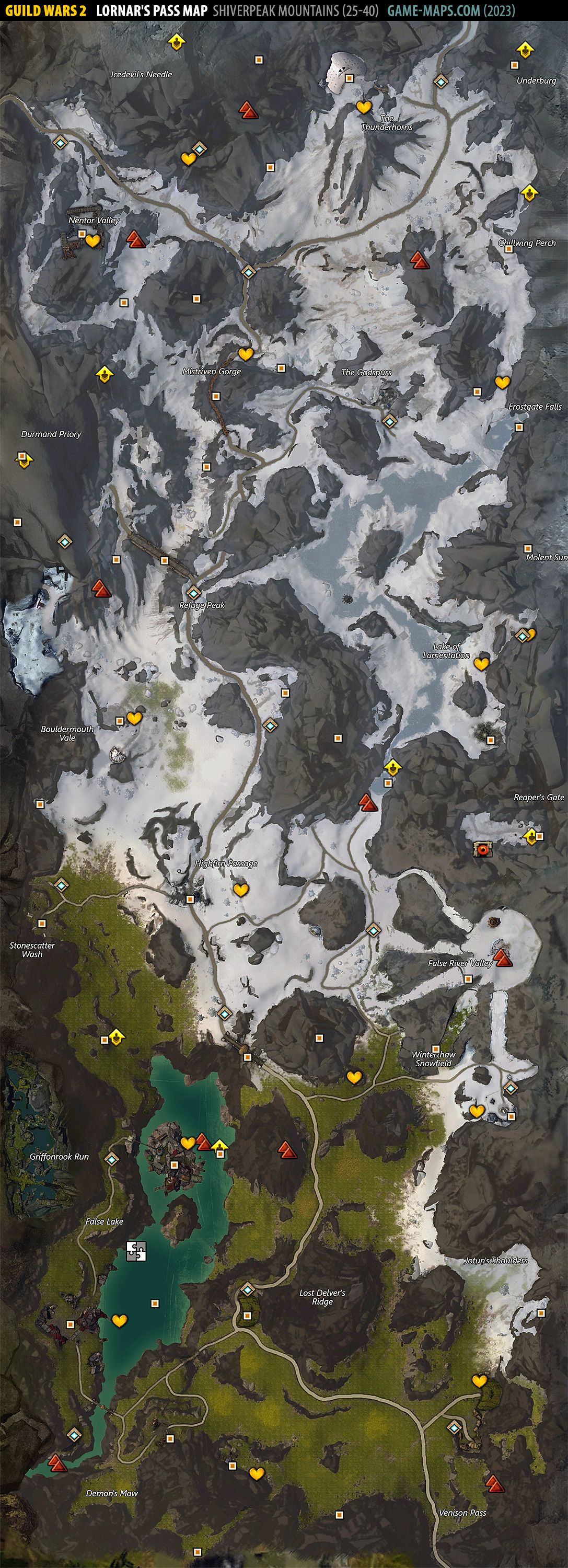 Lornars Pass GW2 Map 