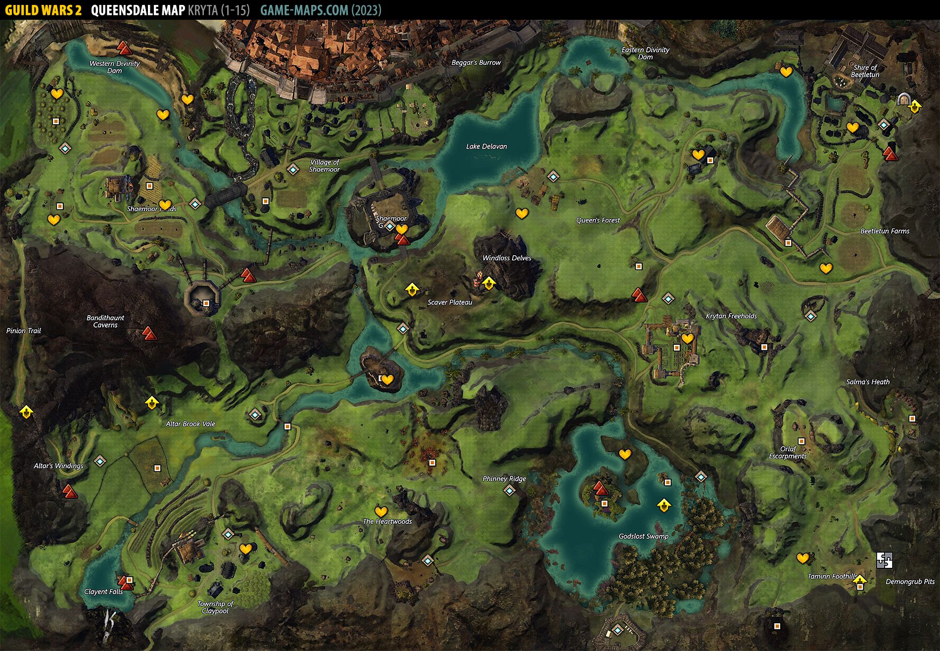 Queensdale Map (2019)- Guild Wars 2 | game-maps.com Queensdale Map (2019)- Guild Wars 2 | game-maps.com