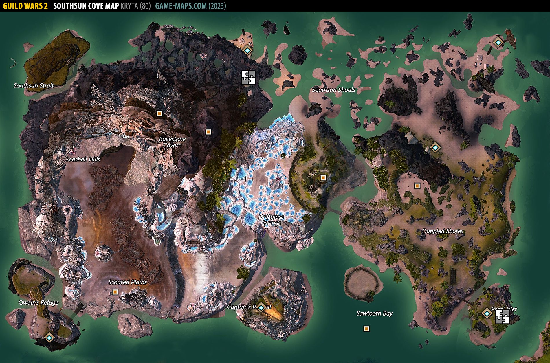 Southsun Cove Map for Guild Wars 2 (2019)