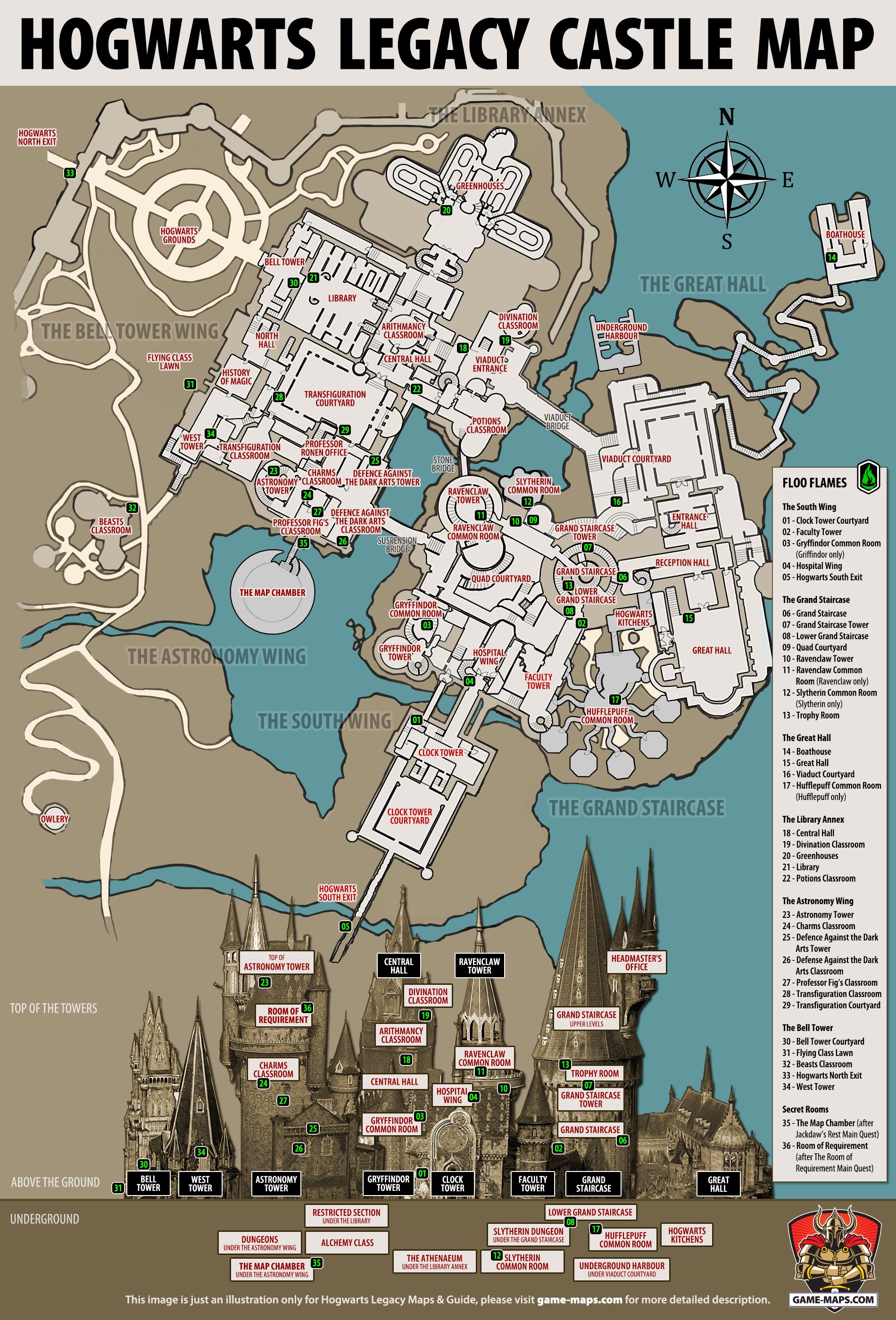 Hogwarts Castle Map 