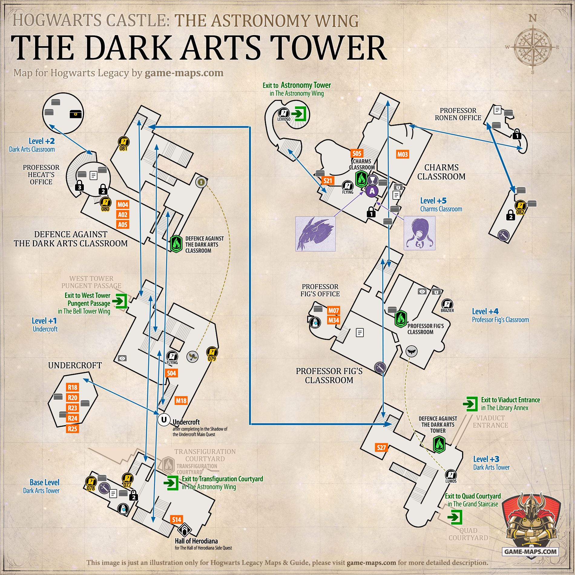 Dark Arts Tower Mapa Hogwarts Legacy