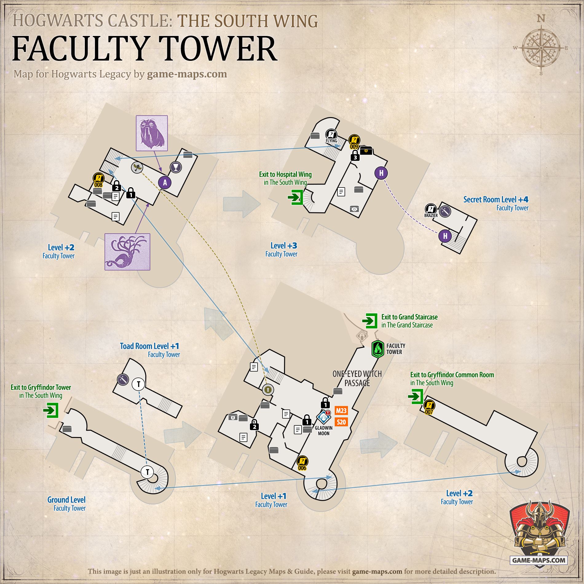 Faculty Tower Map Hogwarts Legacy