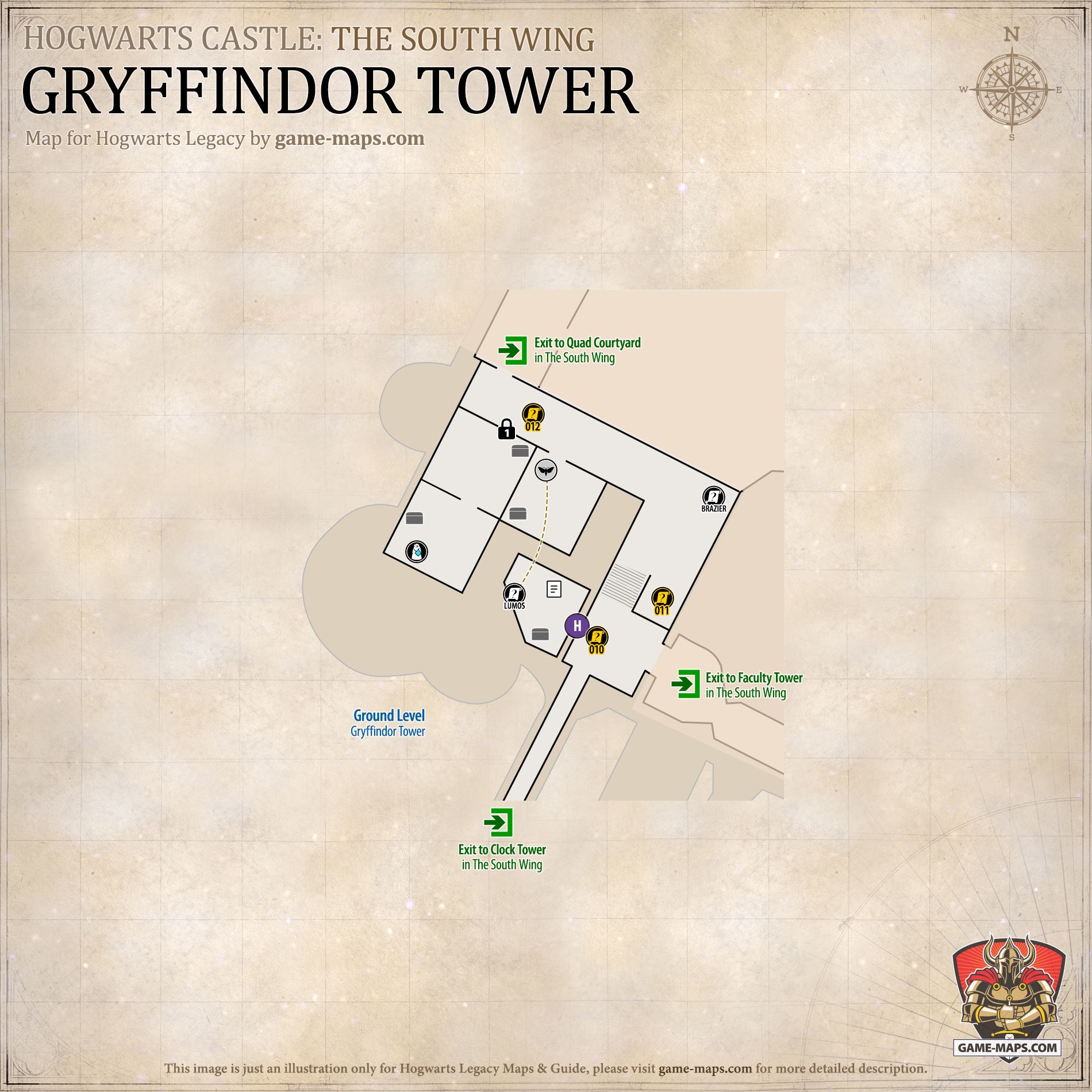 Mapa da torre da grifinória legado de hogwarts