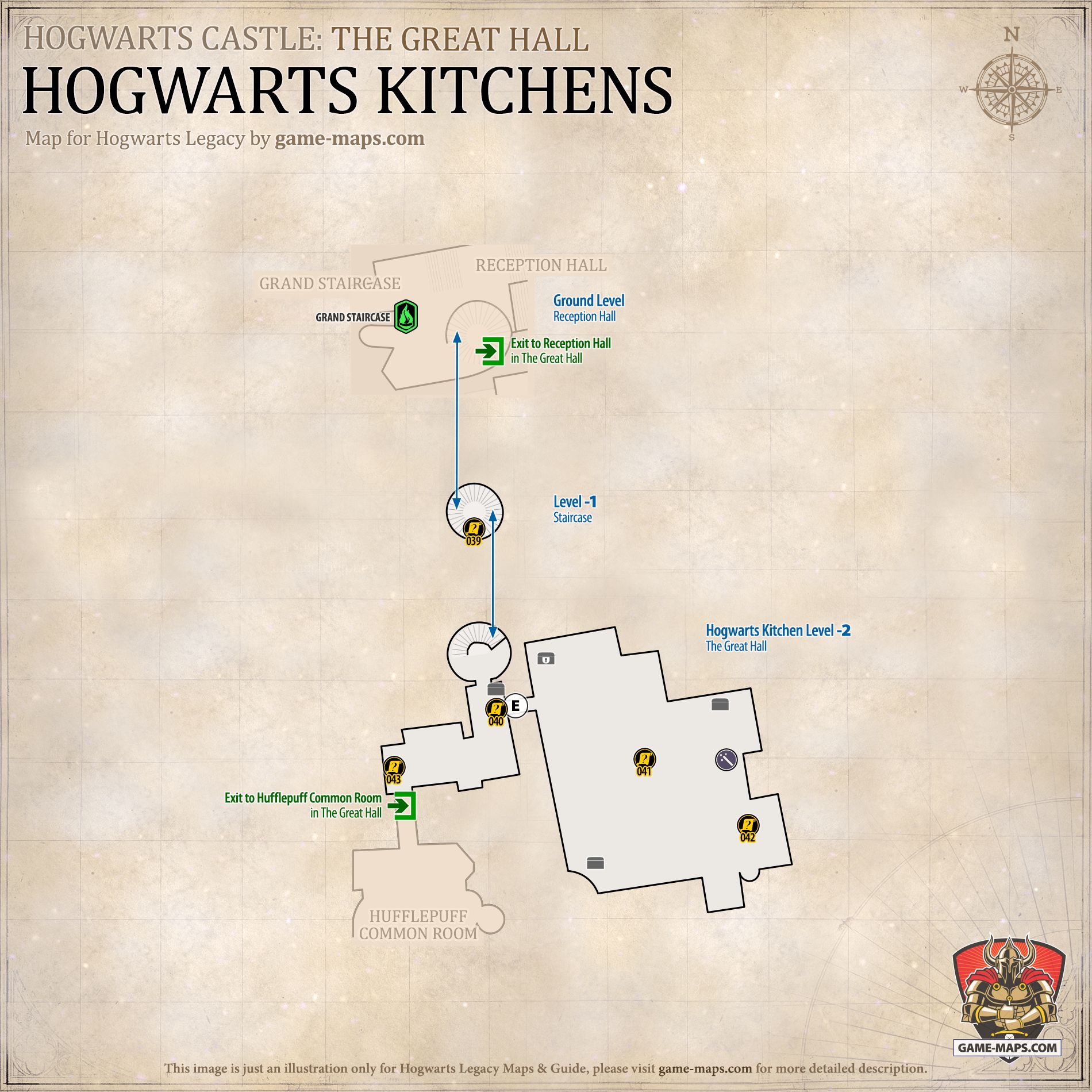 Hogwarts Kitchens Map for Hogwarts Legacy