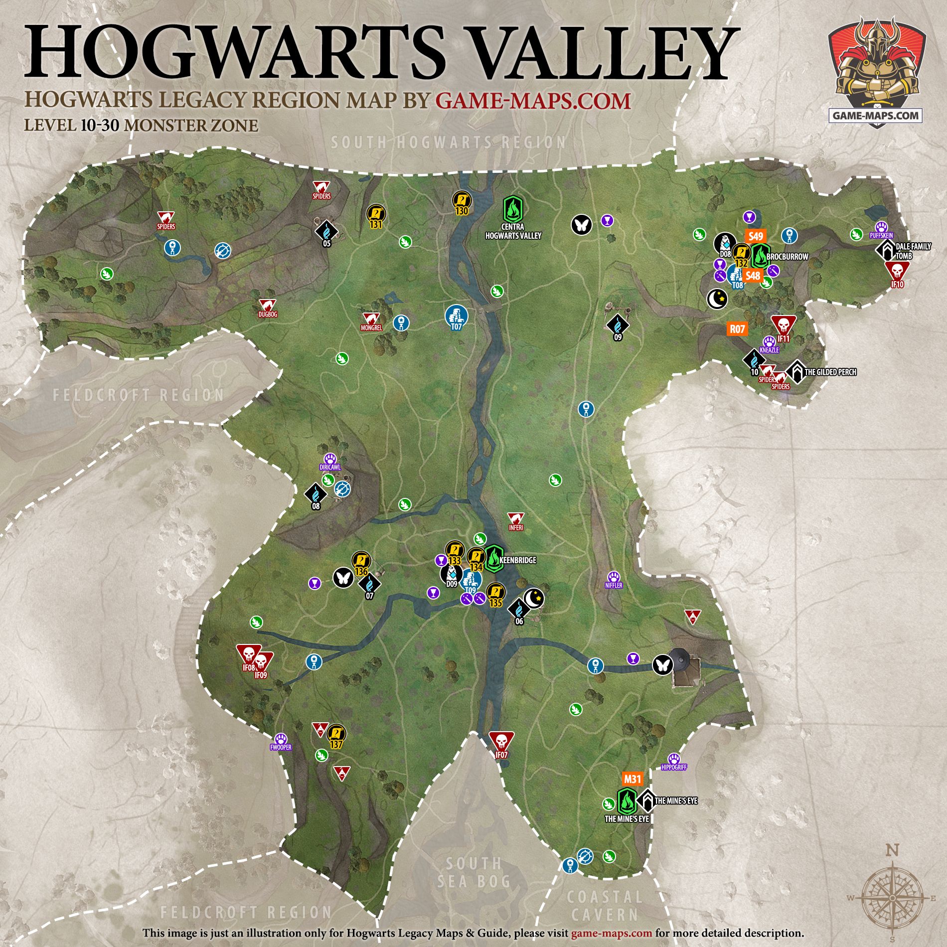 Hogwarts Legacy Map of Hogwarts Valley