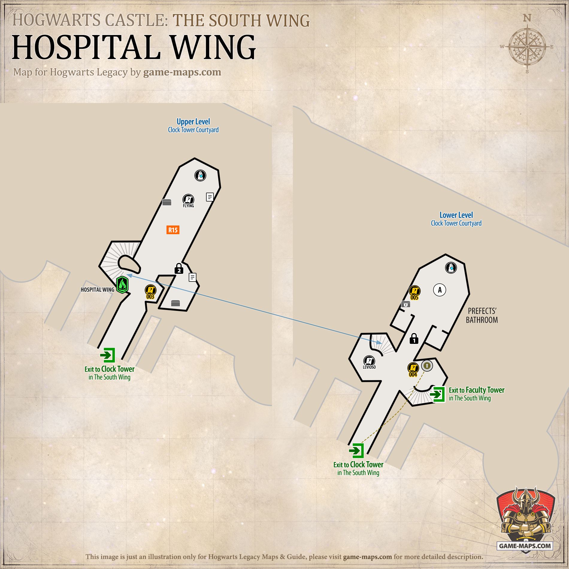 Hospital Wing Map for Hogwarts Legacy