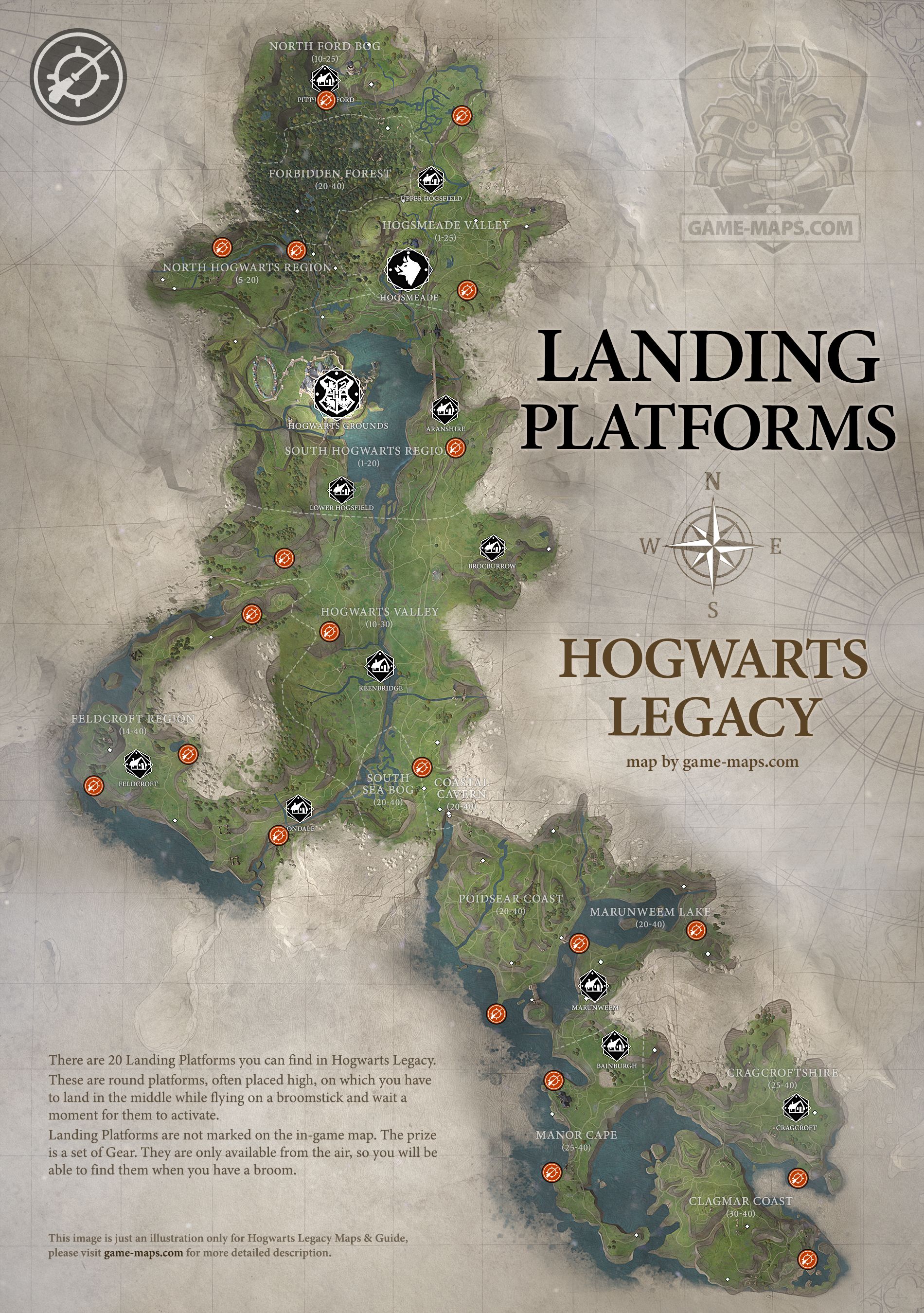 Hogwarts Legacy Landing Platform Locations, Hogwarts Legacy Landing  Platforms Map And All Landing Platform Puzzles - News