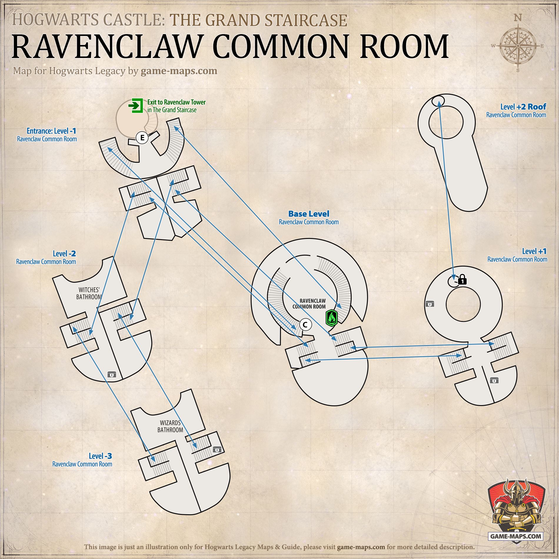 Ravenclaw Common Room Map for Hogwarts Legacy