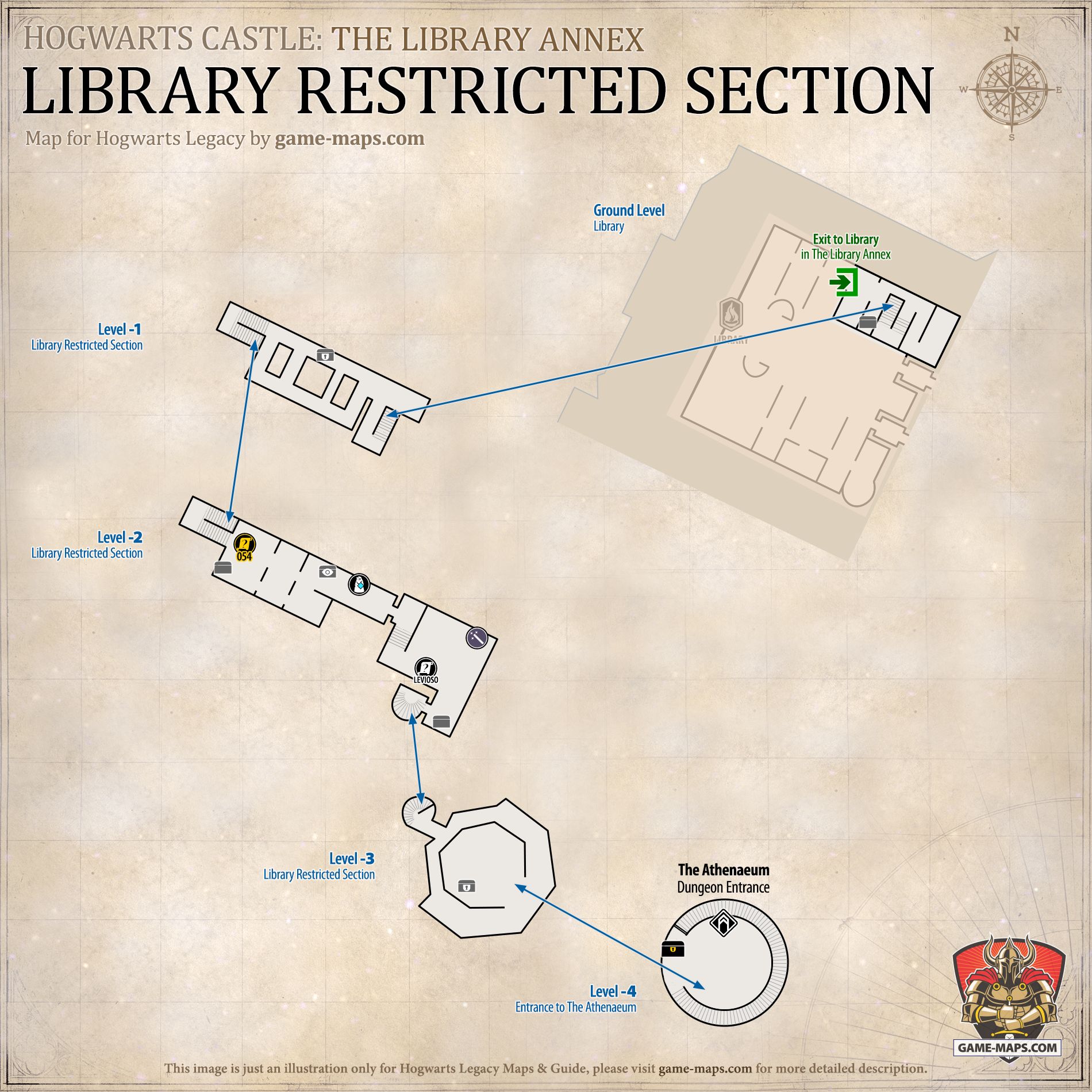 Library Restricted Section Map for Hogwarts Legacy