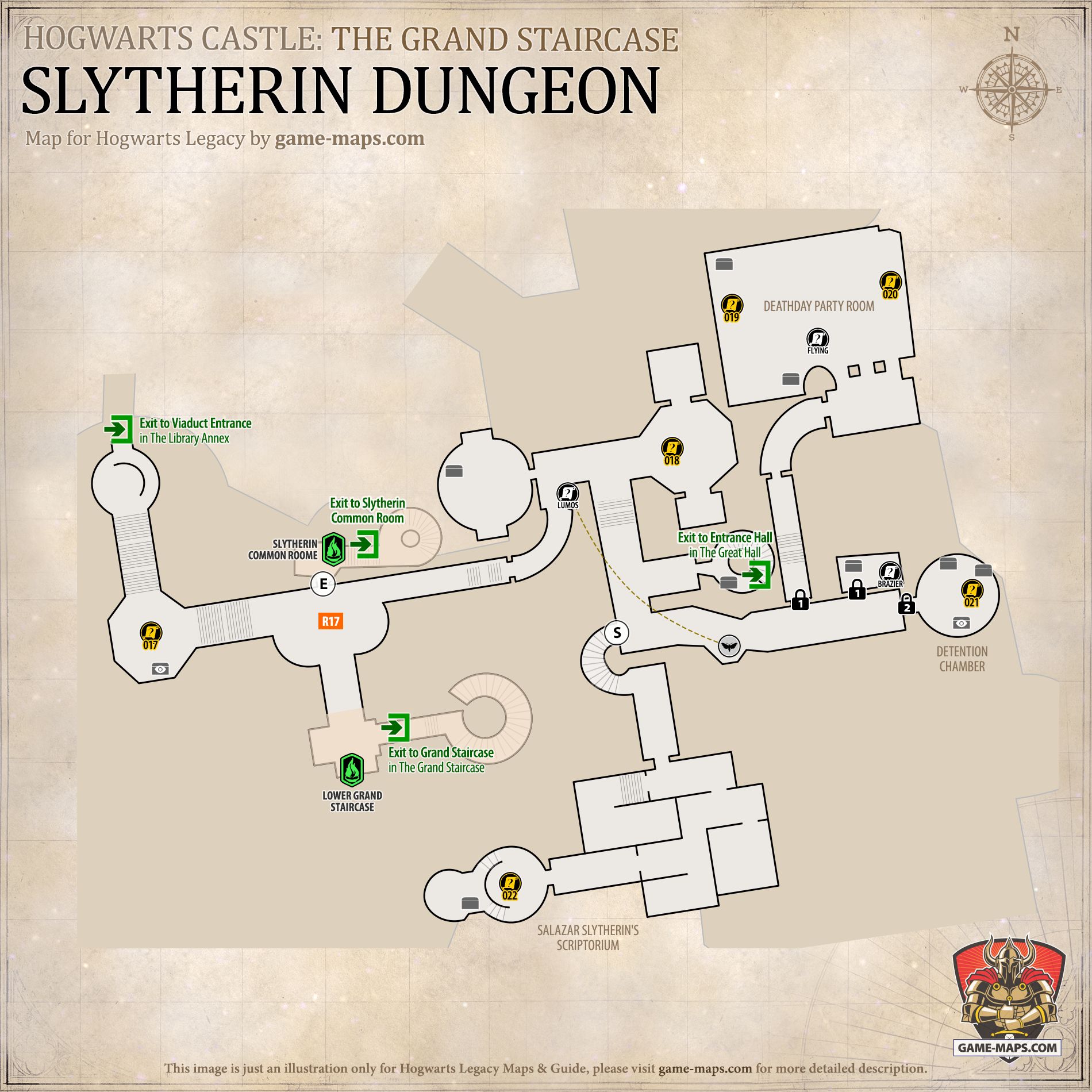 Slytherin Dungeon Map for Hogwarts Legacy Slytherin Dungeon Map for Hogwarts Legacy