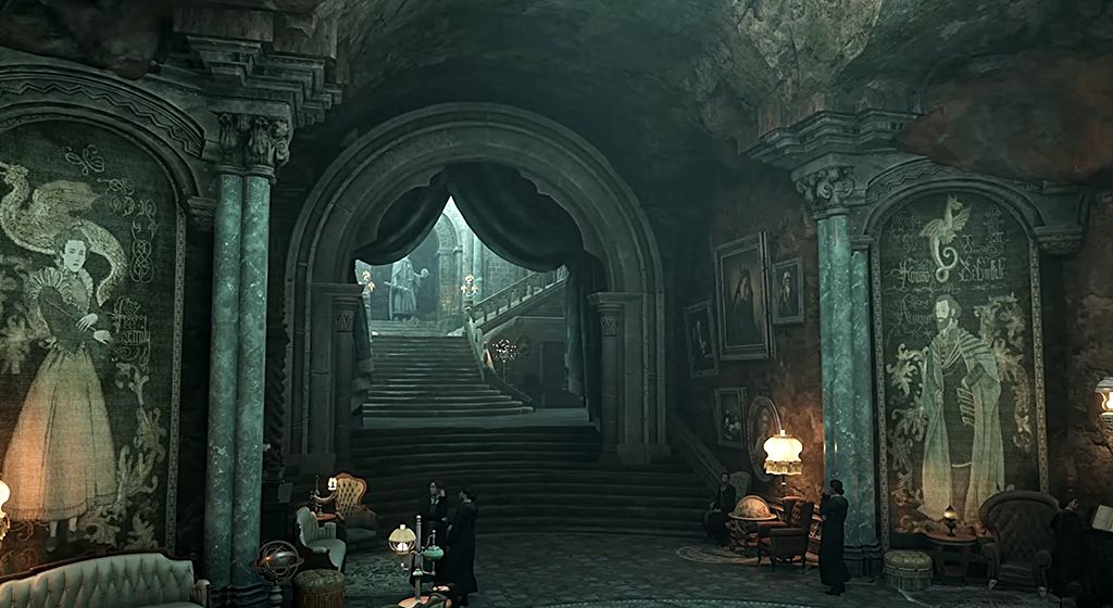 Slytherin Common Room in Dungeons under Hogwarts Lake - Hogwarts Legacy