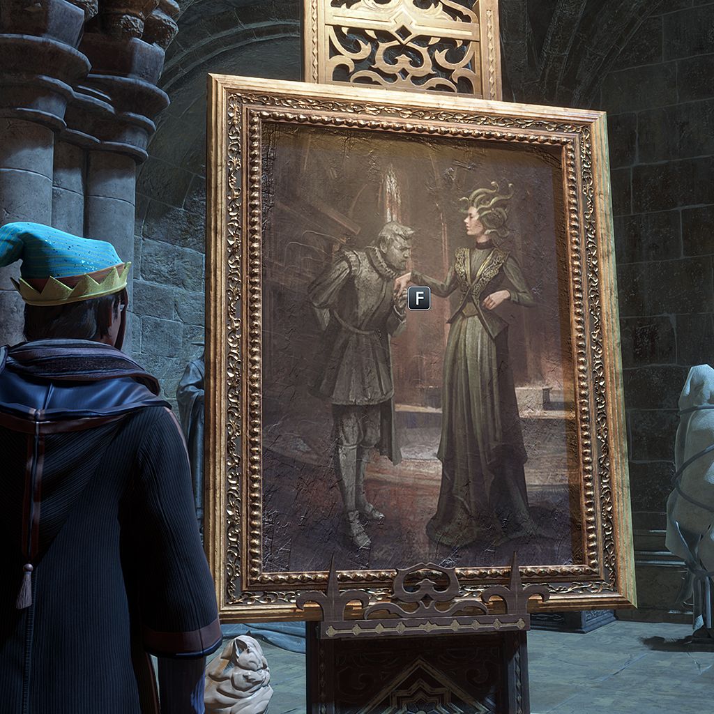 Interact with Gorgon Portrait in Long Gallery Arithmancy Room - Hogwarts Legacy