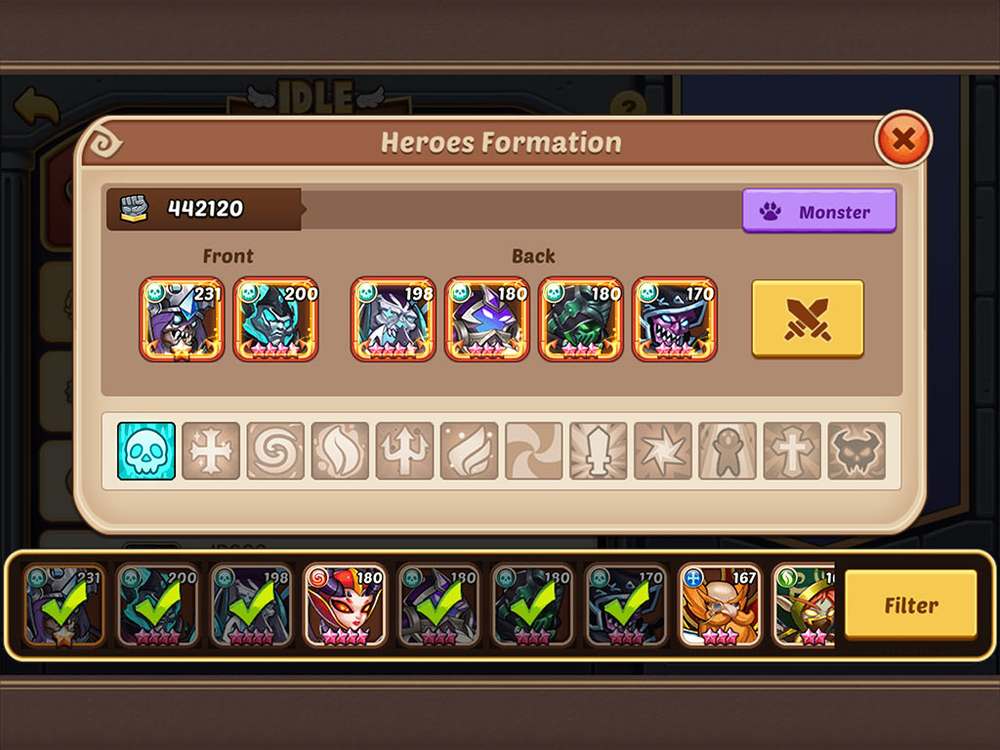 Idle Heroes Battle Formation