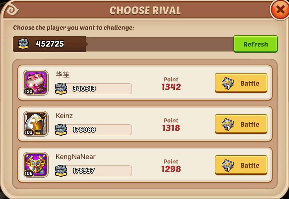 Idle Heroes Choose Rival