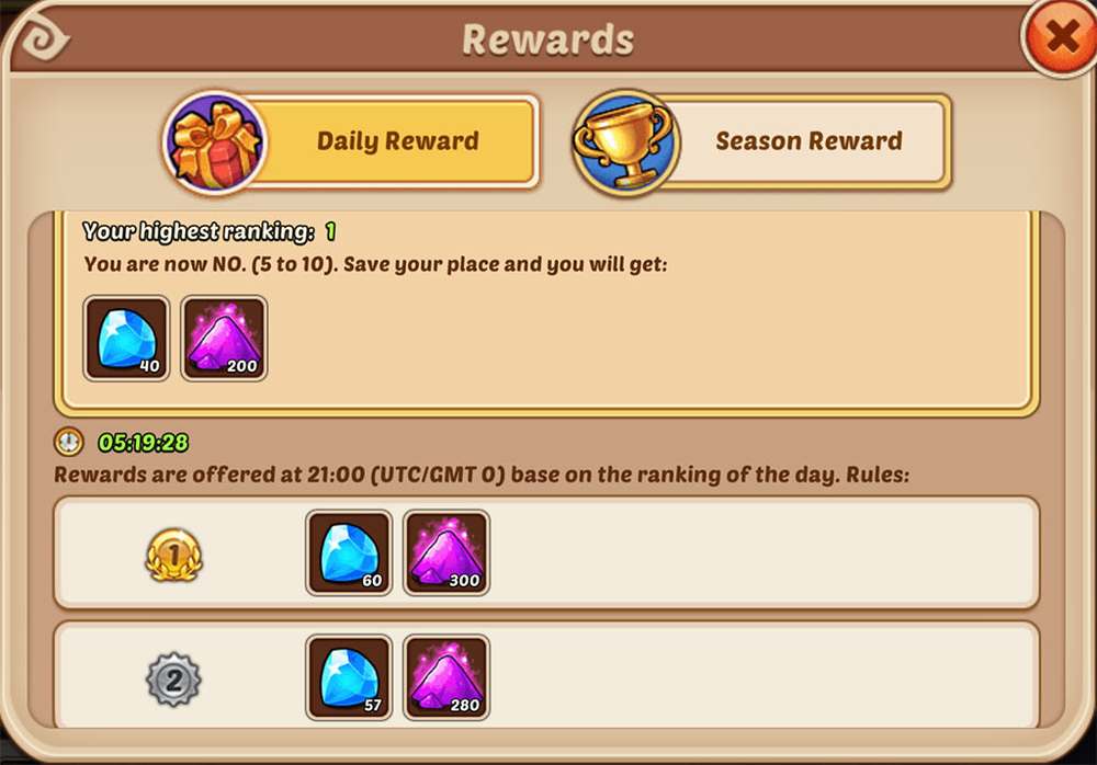 Idle Heroes Daily Rewards