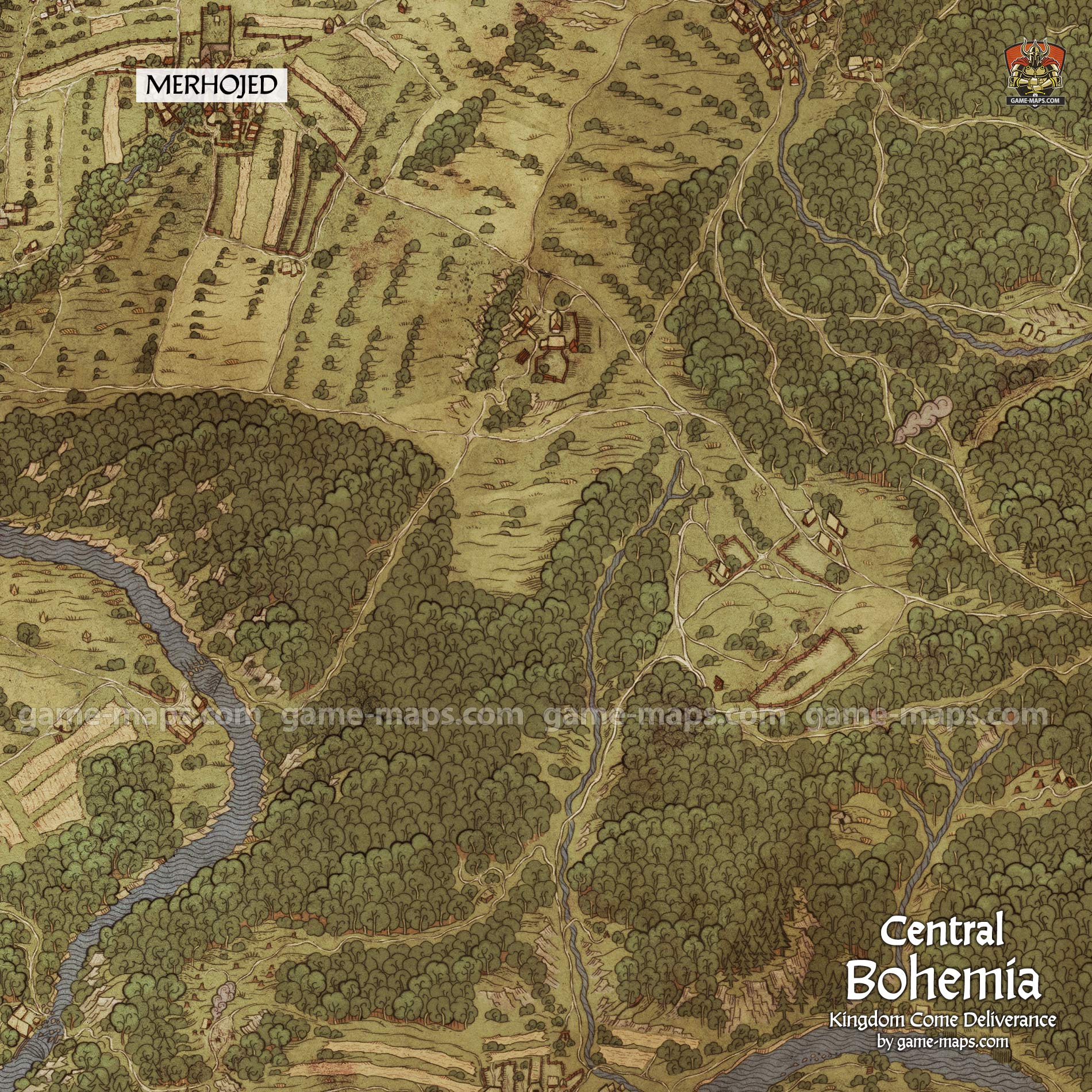 Central Bohemia - Kingdom Come Deliverance Map | game-maps.com