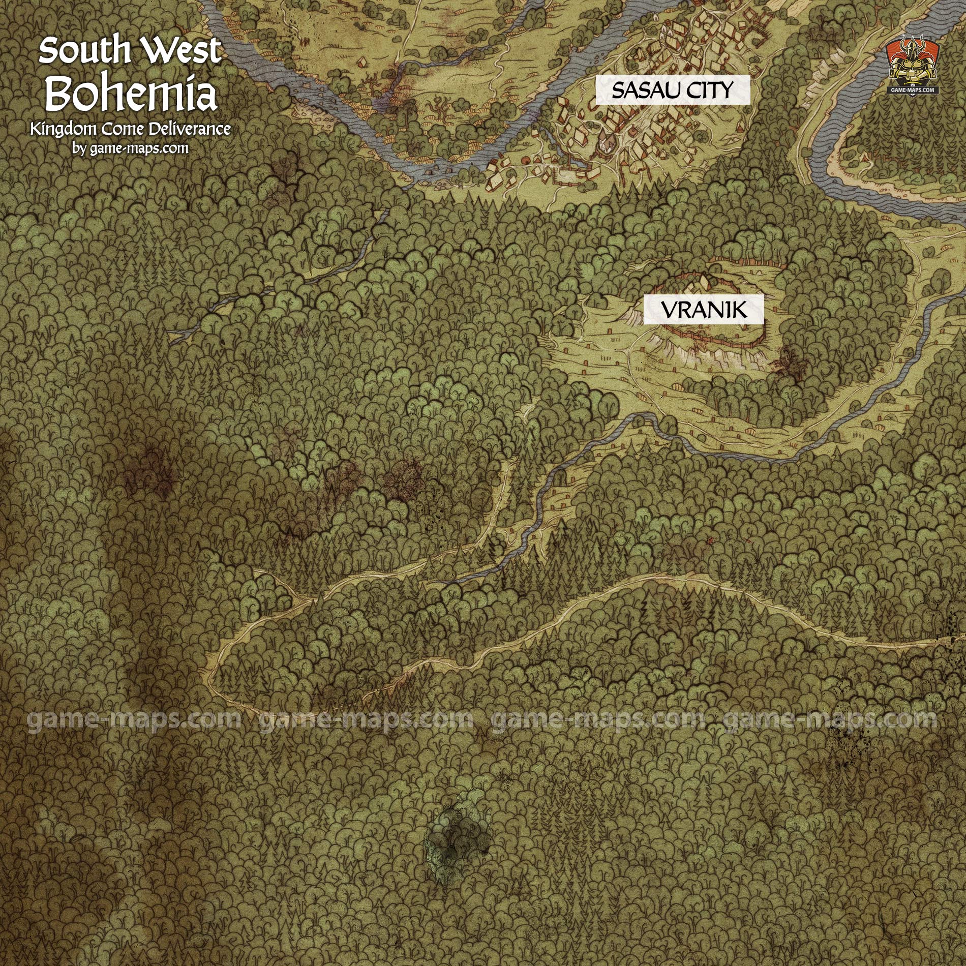 South West Bohemia Map for Kingdom Come deliverance