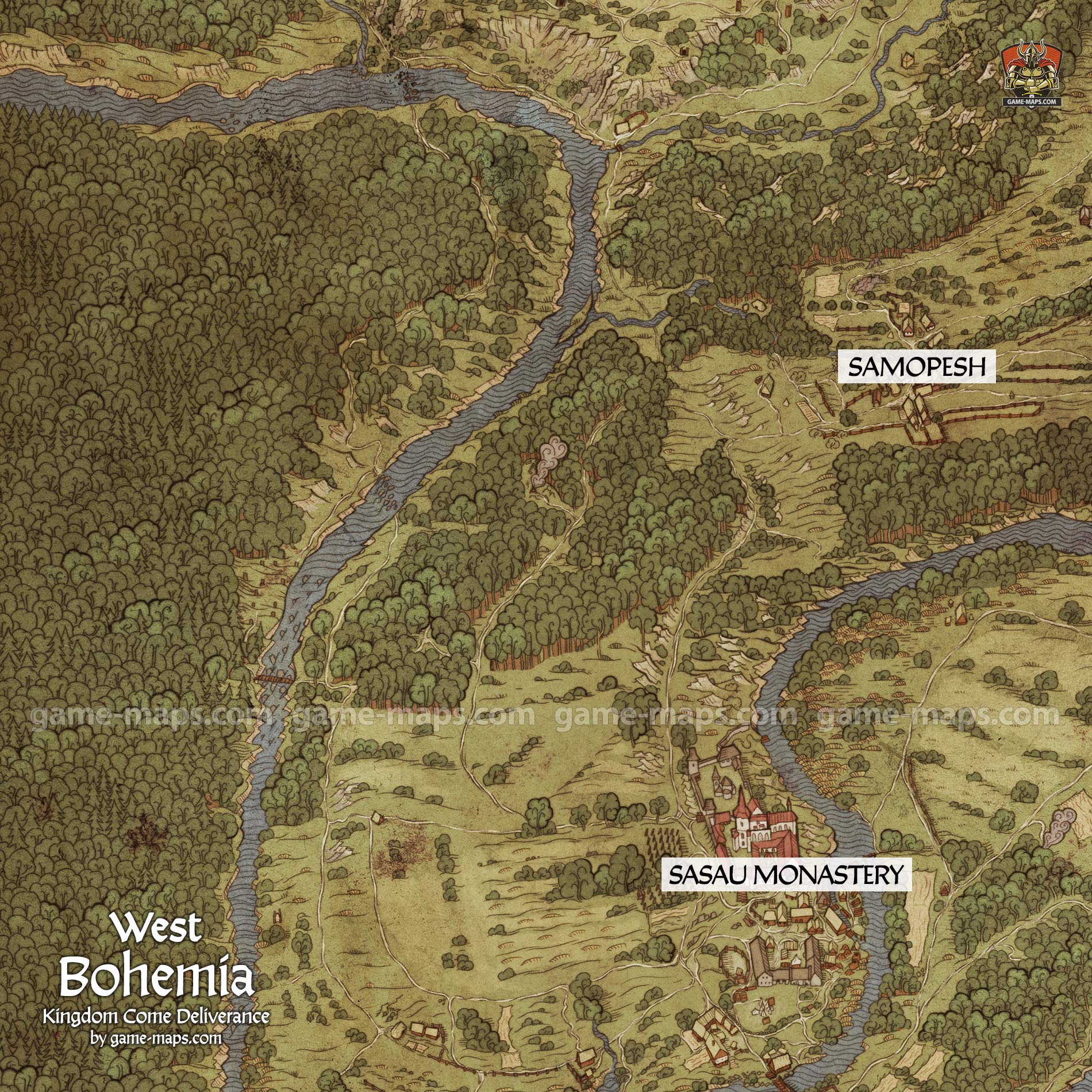 West Bohemia Map for Kingdom Come Deliverance