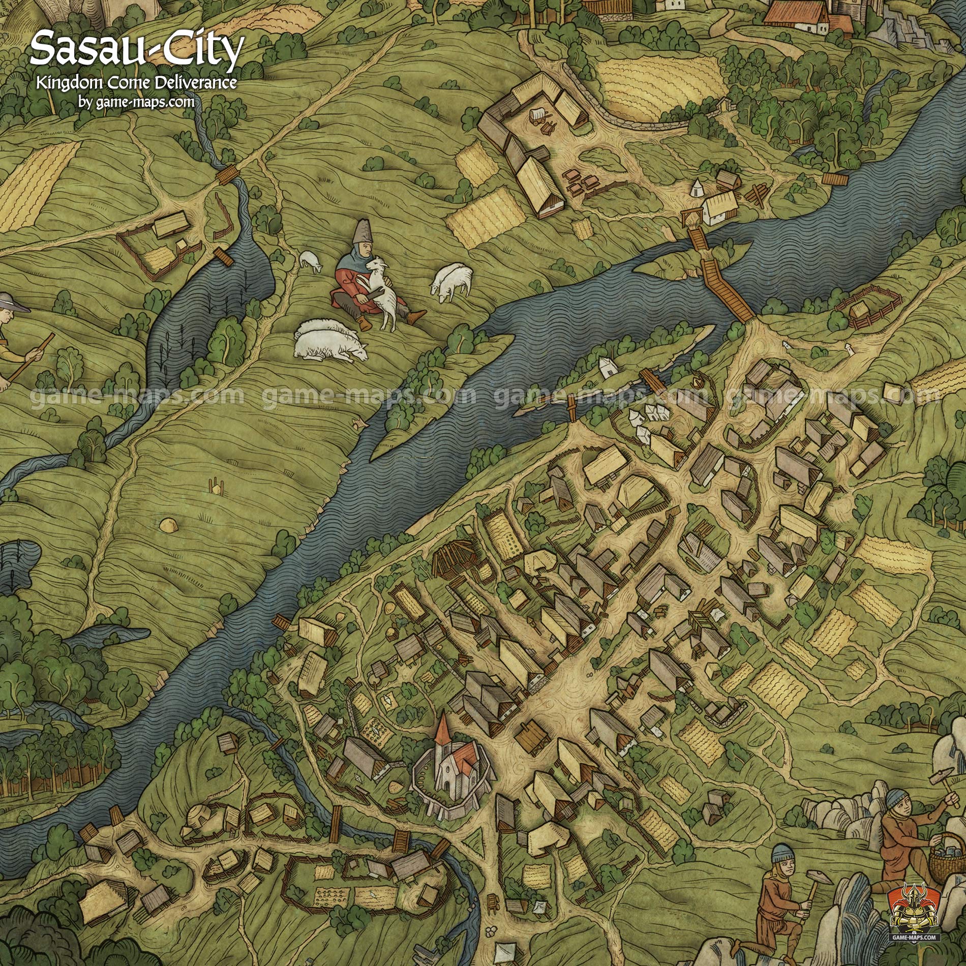 Sasau City Map for Kingdom Come Deliverance