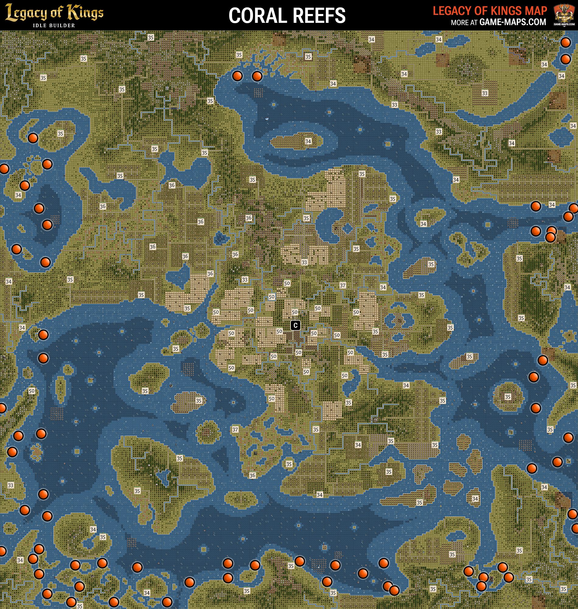 Coral Reefs and Pearl Hunters Map - Legacy of Kings: Idle Builder