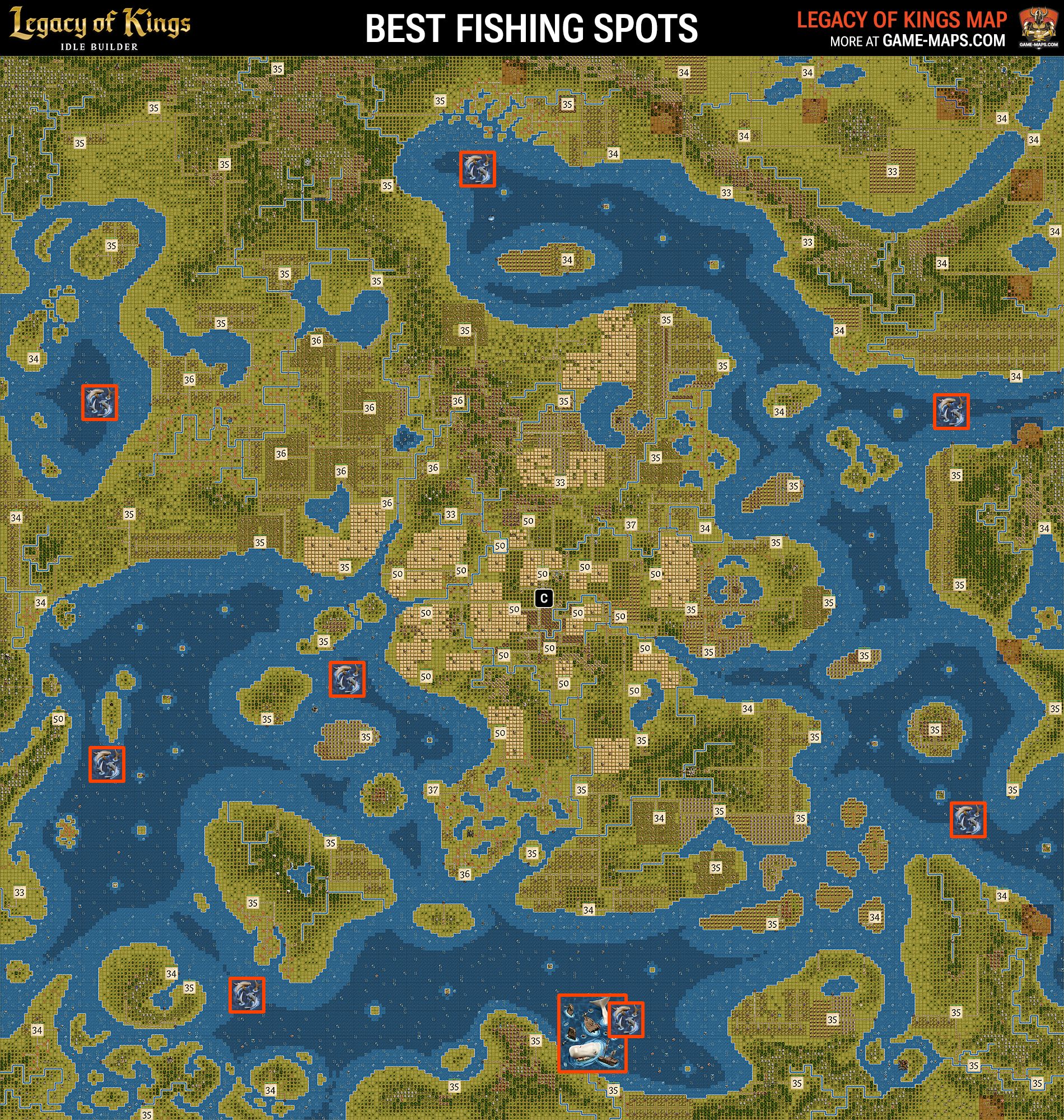 Best Fishing Spots Map - Legacy of Kings: Idle Builder
