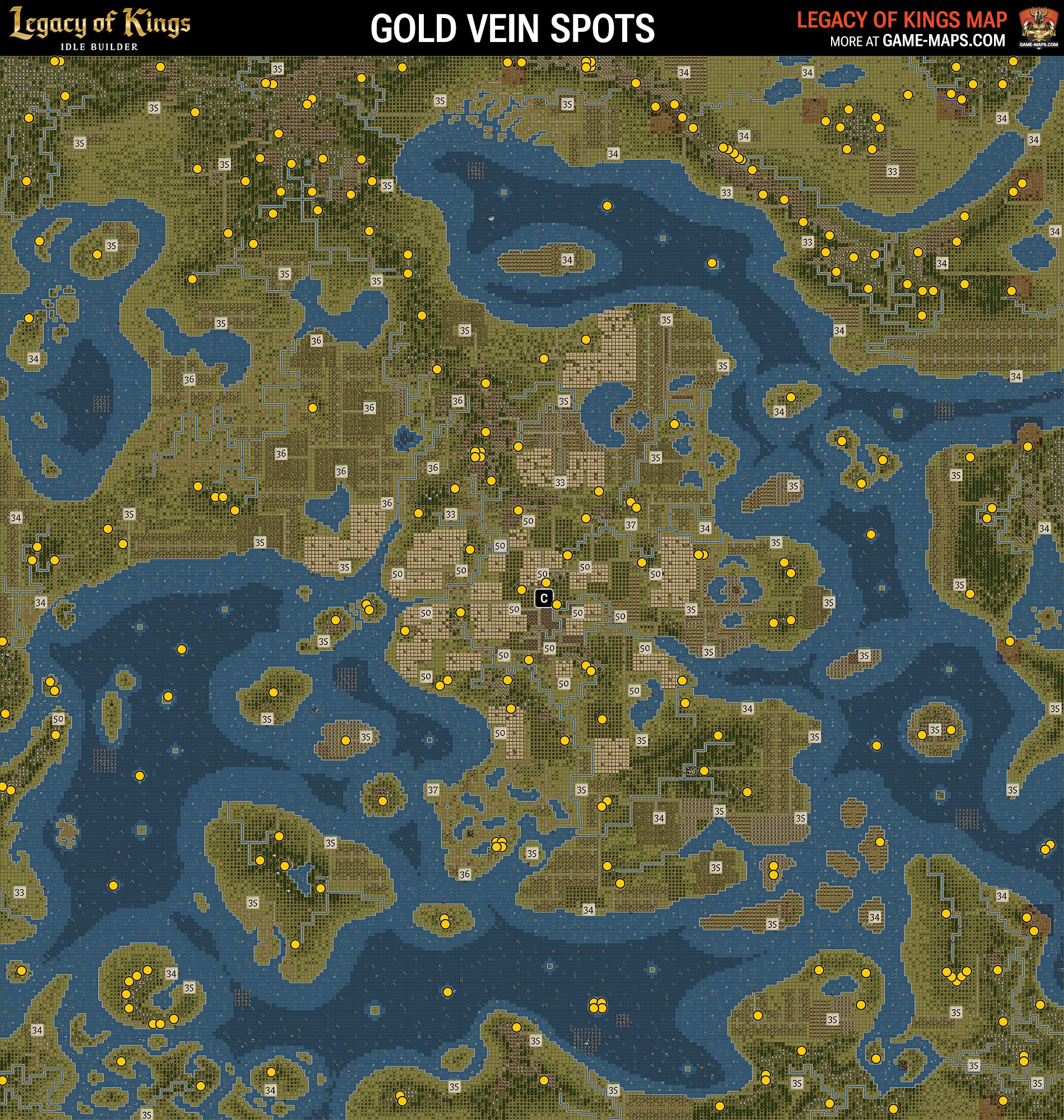 Gold Veins Location Map - Legacy of Kings: Idle Builder