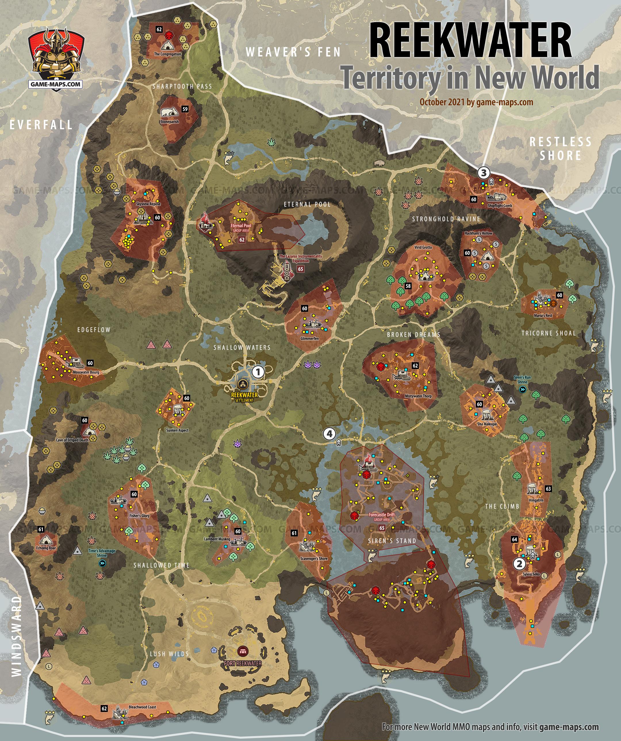 Reekwater Territory Map for New World MMO
