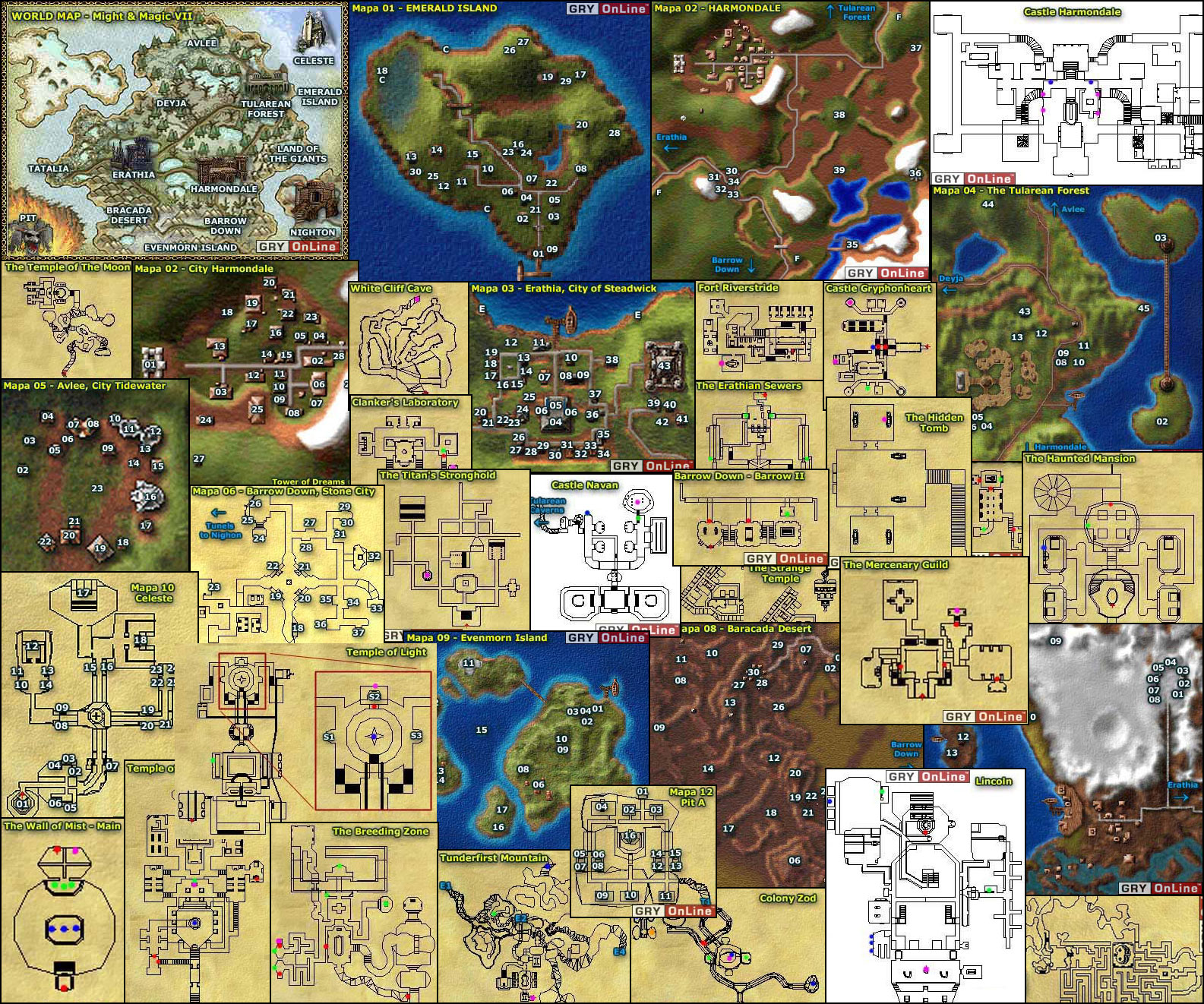 Might And Magic 7 World Map Might & Magic VII: For Blood and Honor Old Maps | game maps.com