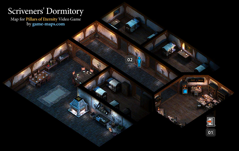 Scriveners Dormitory Map - Defiance Bay - Pillars of Eternity