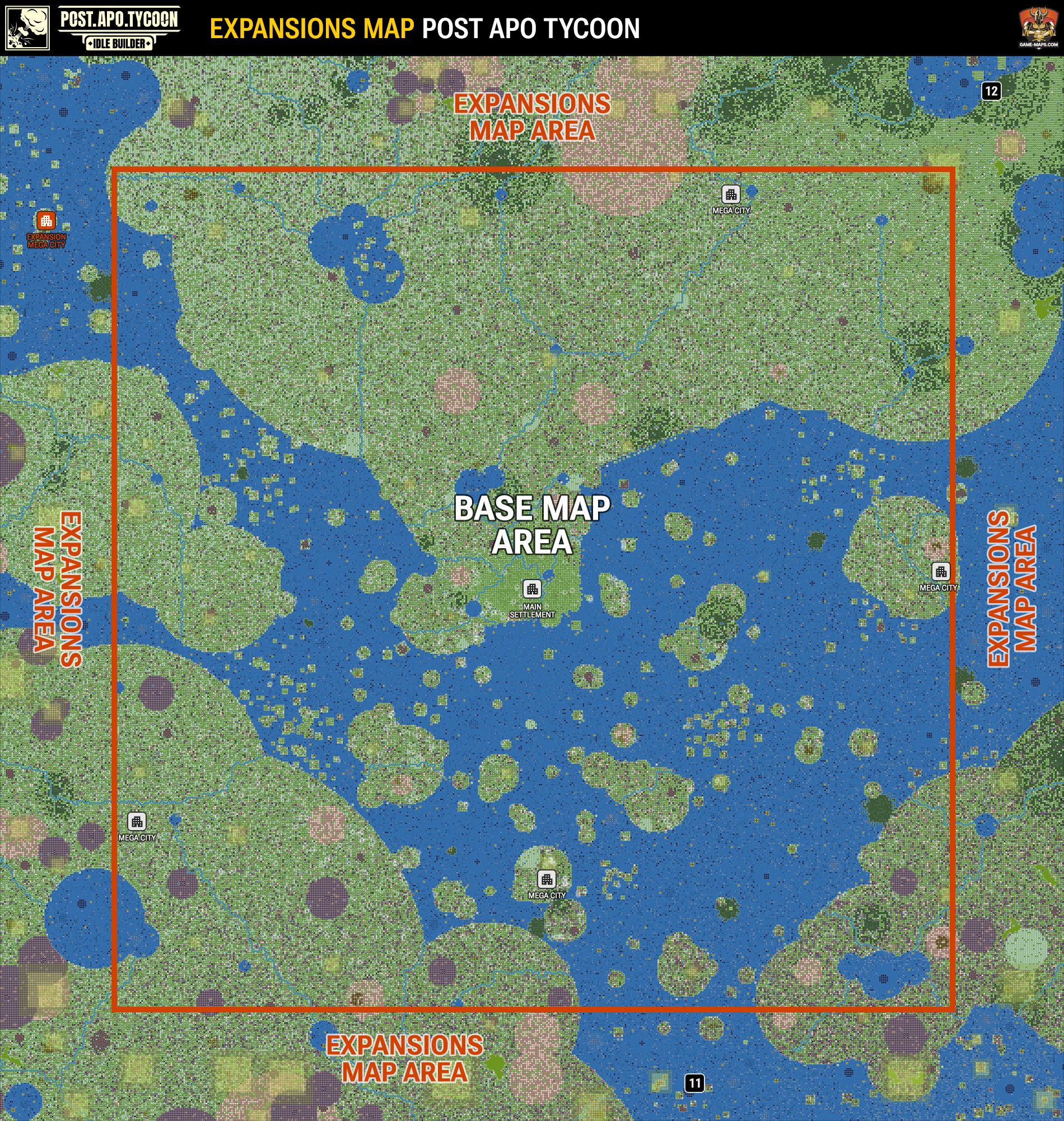 Expansions Map - Post Apo Tycoon Idle Builder
