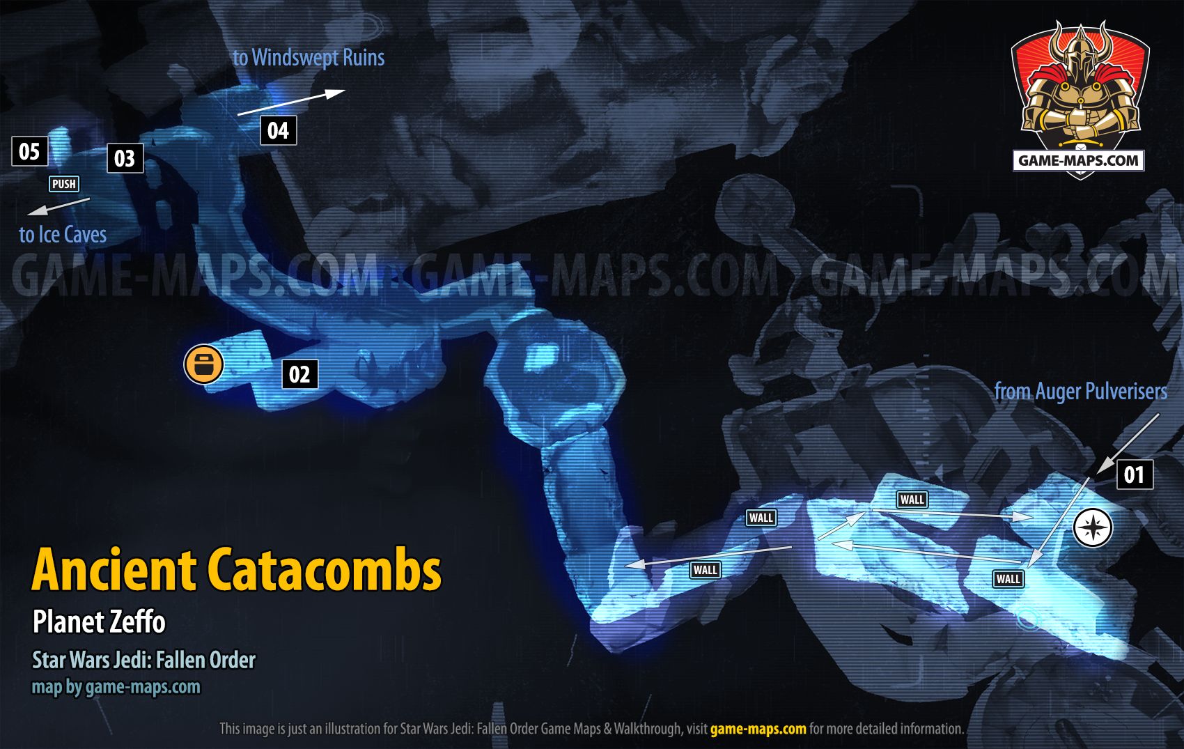 Ancient Catacombs Map, Planet Zeffo for Star Wars Jedi Fallen Order