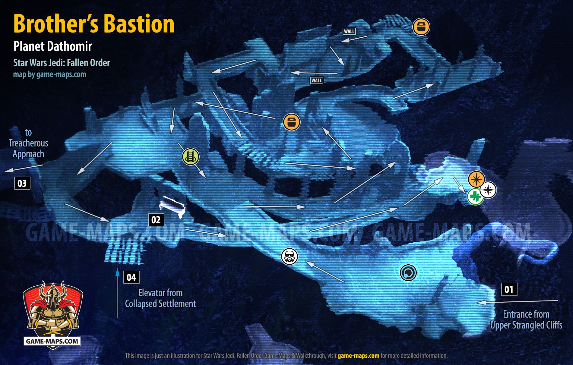 Brother's Bastion Map, Planet Dathomir for Star Wars Jedi Fallen Order