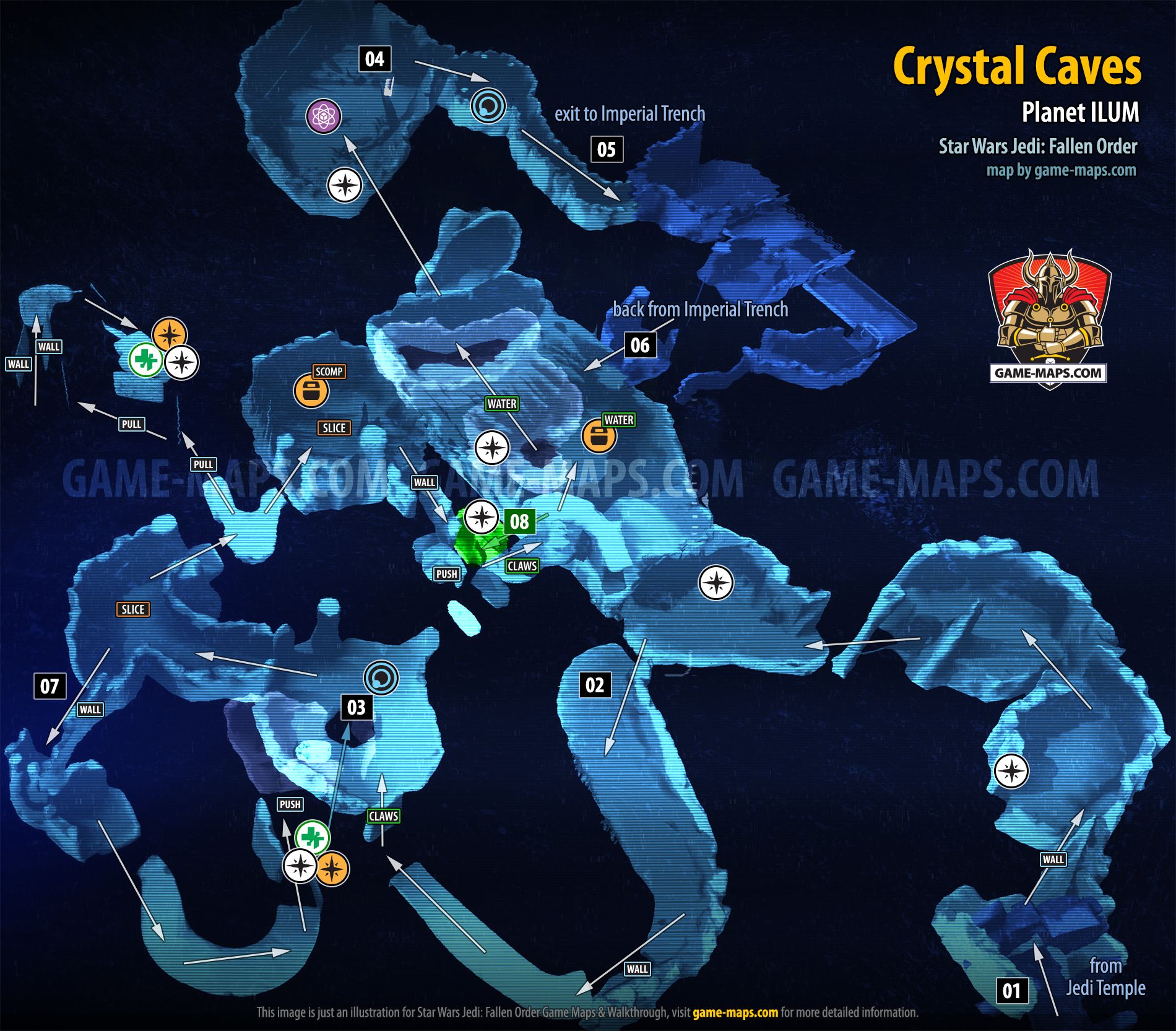Crystal Caves Map Ilum For Star Wars Jedi Fallen Order Game