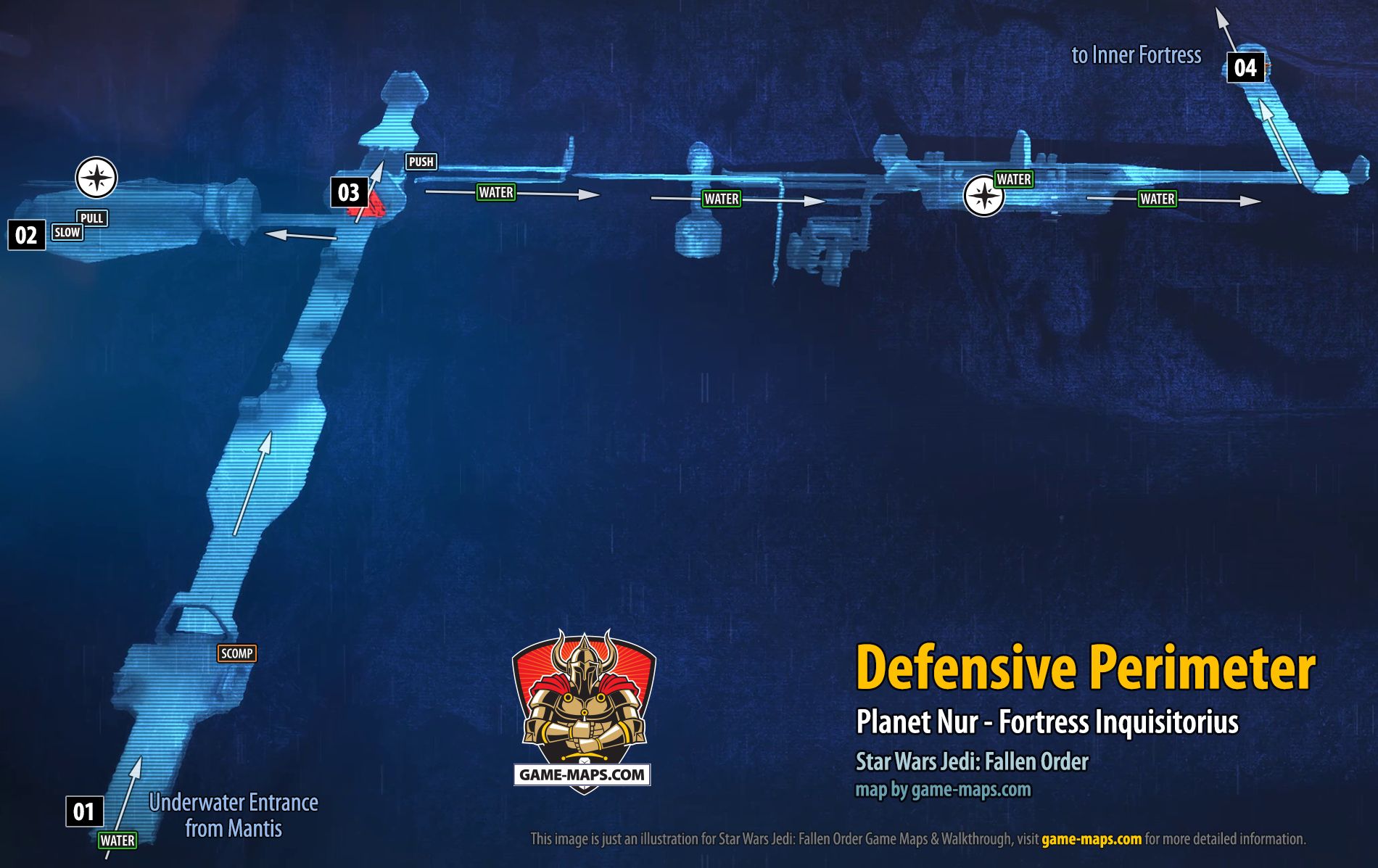 Defensive Perimeter Map, Planet Fortress Inquisitorius, Nur for Star Wars Jedi Fallen Order