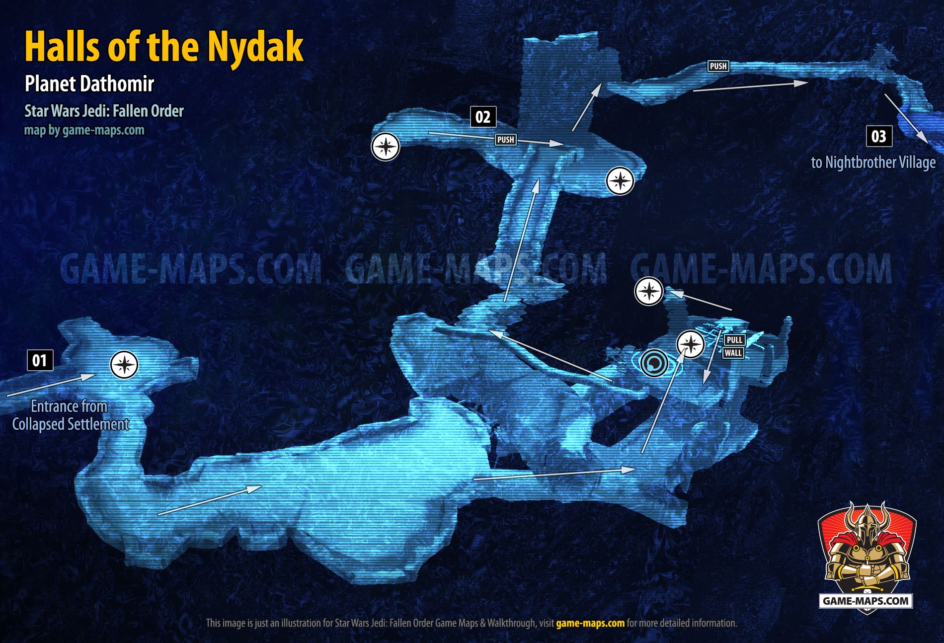 Halls of the Nydak Map Star Wars Jedi: Fallen Order
