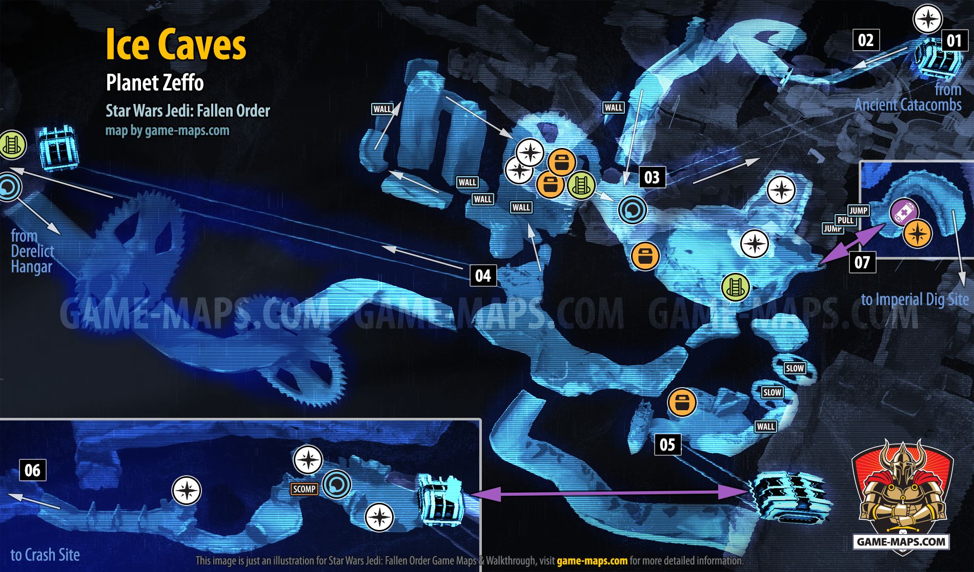 Ice Caves Map, Zeffo for Star Wars Jedi Fallen Order