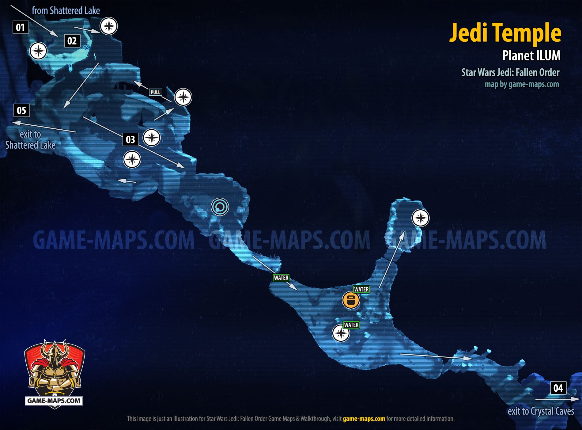 Jedi Temple Map, Planet Ilum for Star Wars Jedi Fallen Order