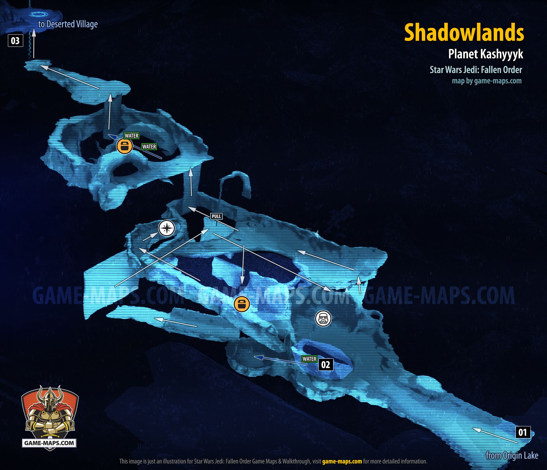 Shadowlands Map, Planet Kashyyyk for Star Wars Jedi Fallen Order
