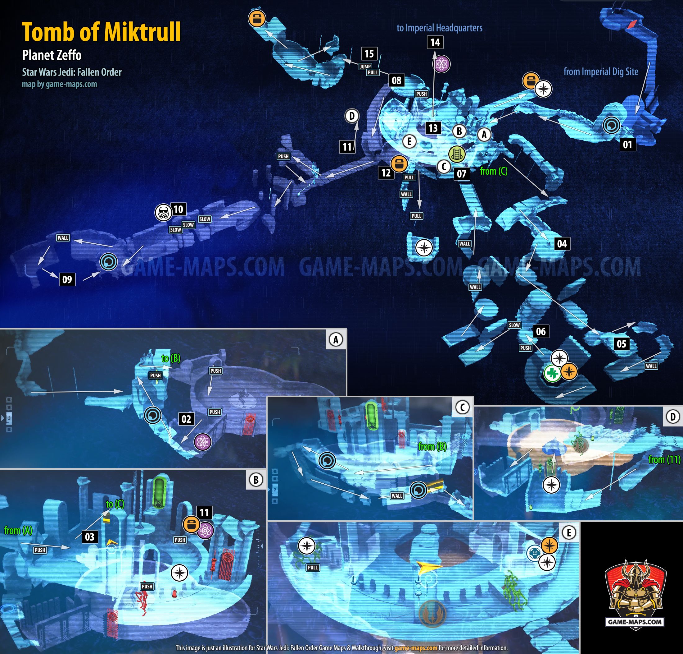 Tomb of Miktrull Map, Planet Zeffo for Star Wars Jedi Fallen Order