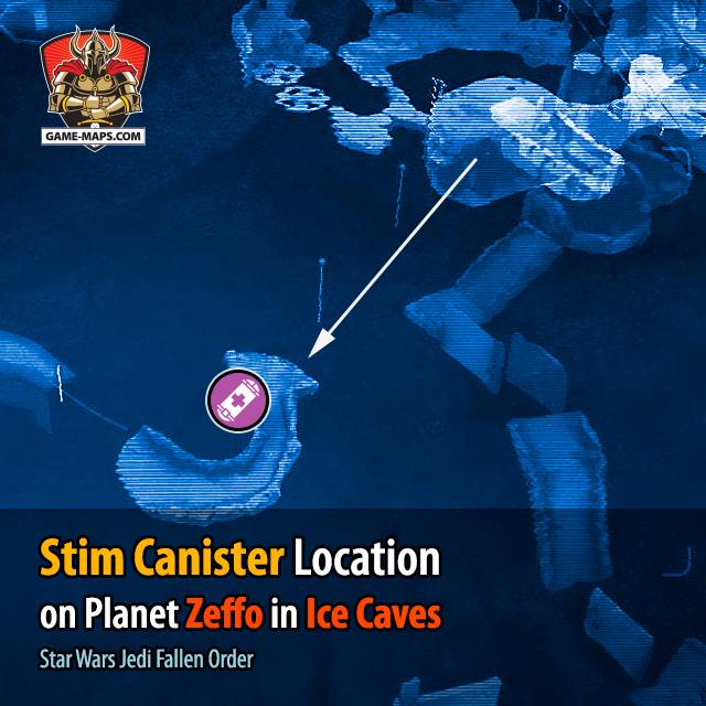 Location of Stim Canister in Ice Caves on Planet Zeffo in Jedi Fallen Order - Star Wars Jedi: Fallen Order