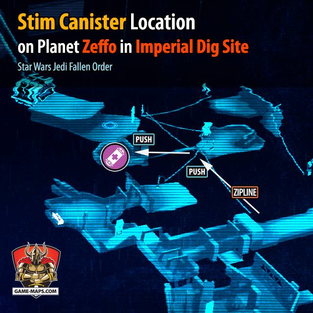 Location of Stim Canister in Imperial Dig Site on Planet Zeffo in Jedi Fallen Order - Star Wars Jedi: Fallen Order