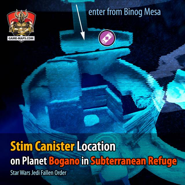 Location of Stim Canister in Subterranean Refuge on Planet Bogano in Jedi Fallen Order - Star Wars Jedi: Fallen Order
