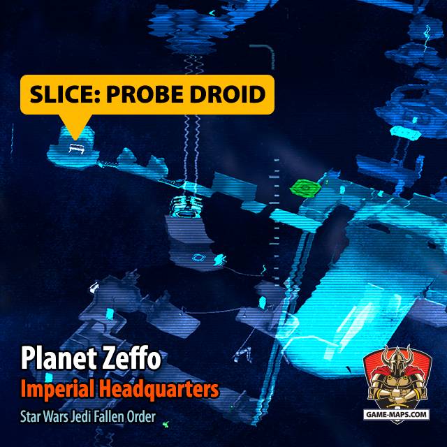 Location Map of Slice: Probe Droid Droid Upgrade in Jedi Fallen Order Planet Zeffo in Imperial Headquarters - Star Wars Jedi: Fallen Order