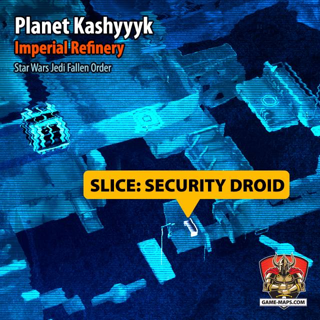 Location Map of Slice: Security Droid Droid Upgrade in Jedi Fallen Order Planet Kashyyyk in Imperial Refinery - Star Wars Jedi: Fallen Order
