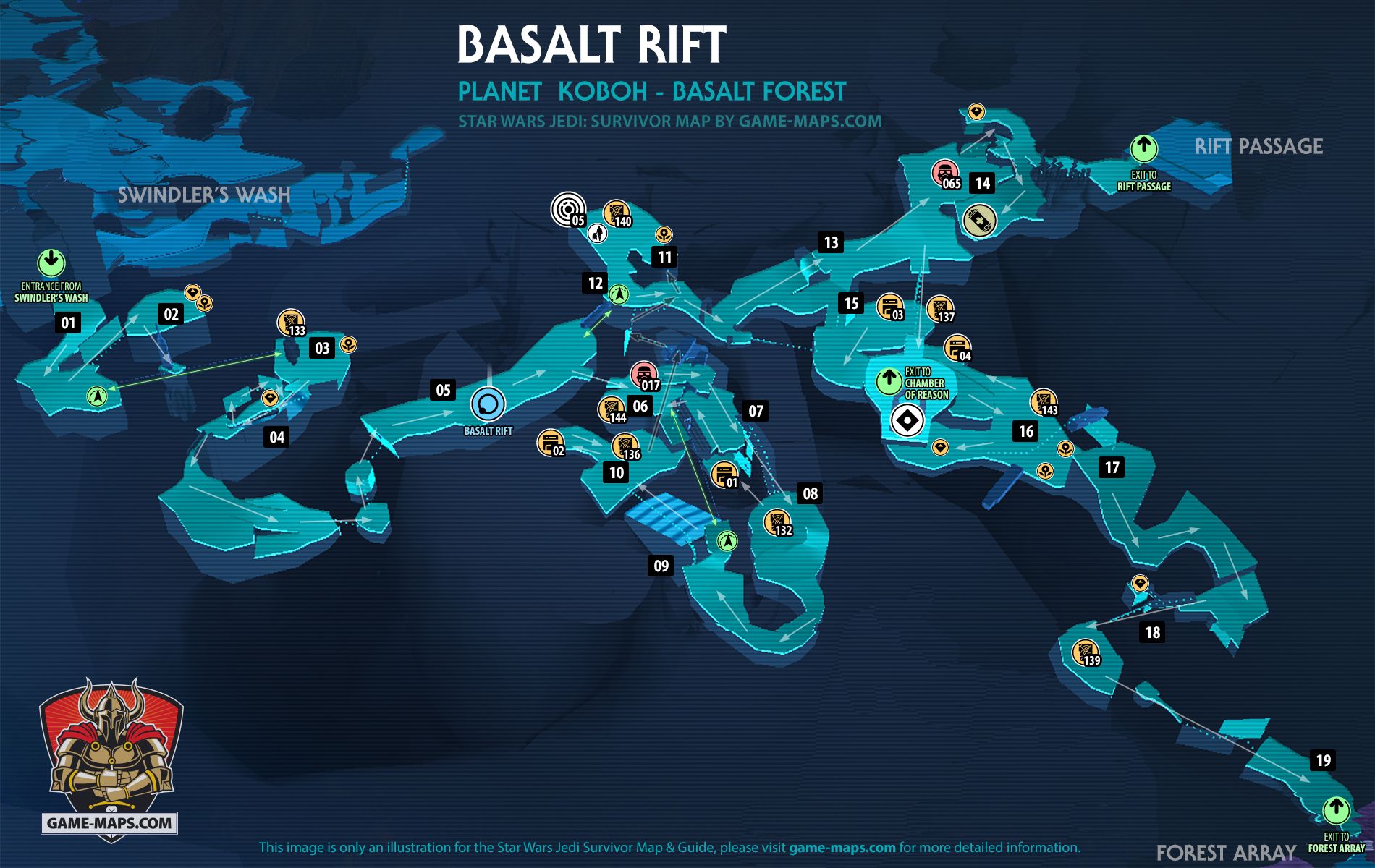 Basalt Rift Map Koboh Planet for Star Wars Jedi Survivor
