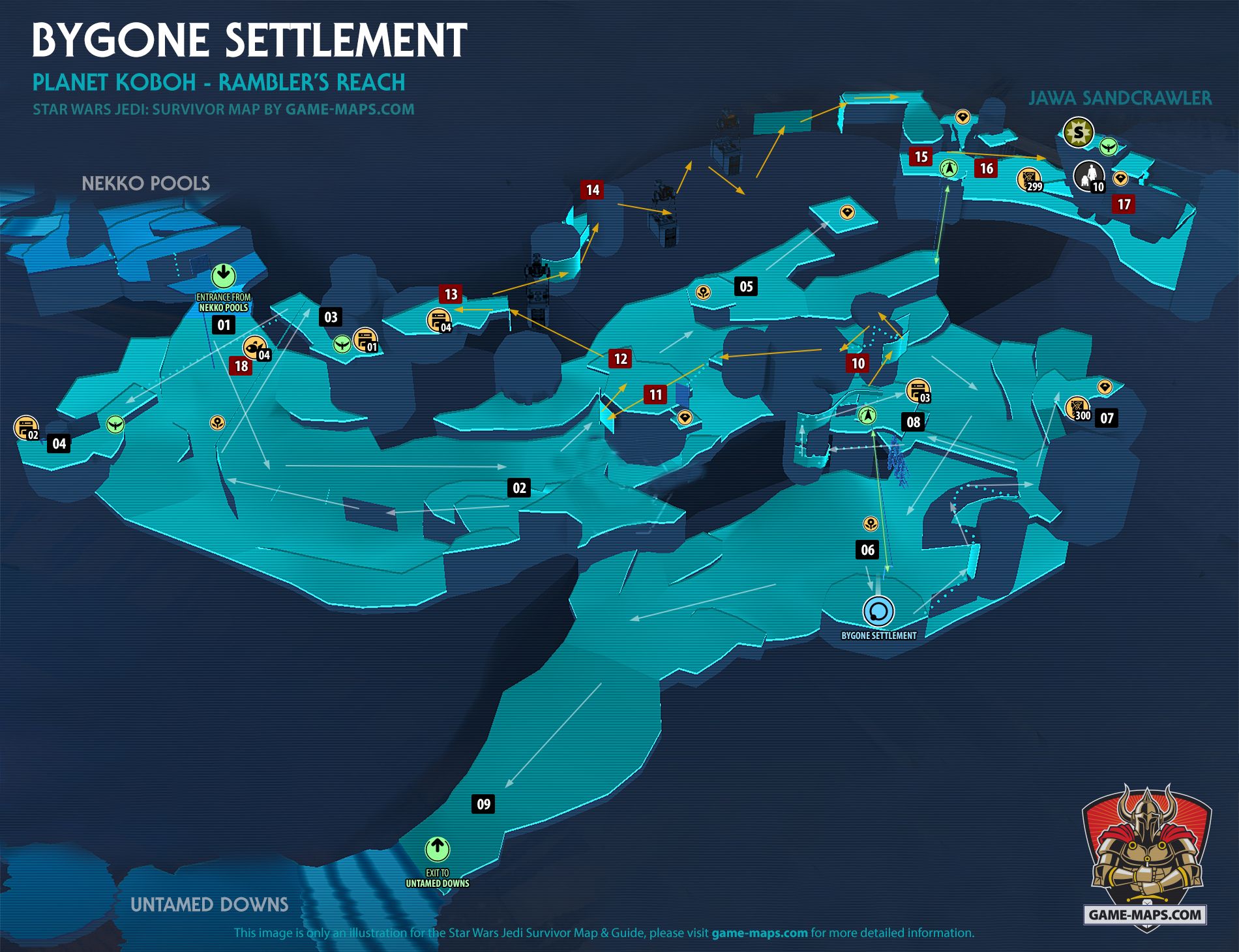 Bygone Settlement Map Koboh Planet for Star Wars Jedi Survivor