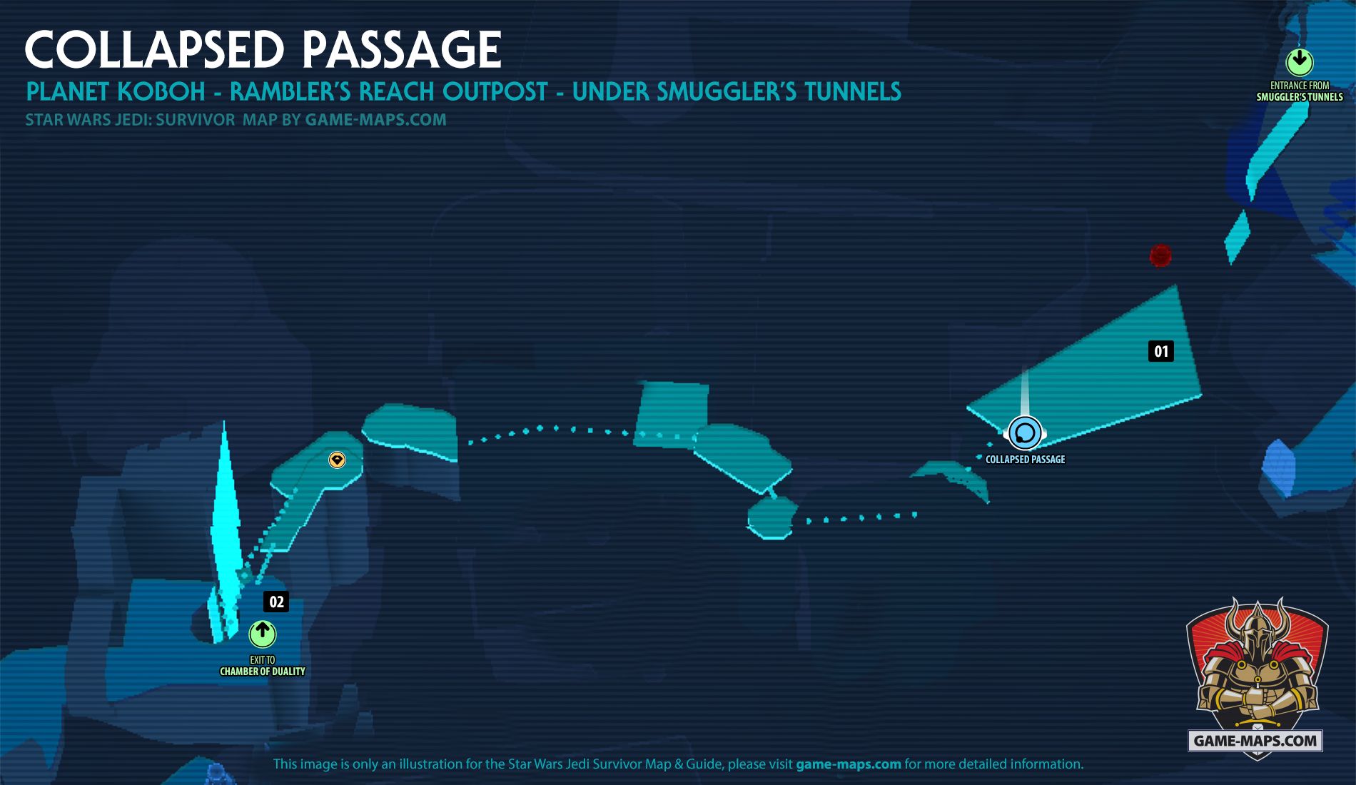 Collapsed Passage Map Koboh Planet for Star Wars Jedi Survivor