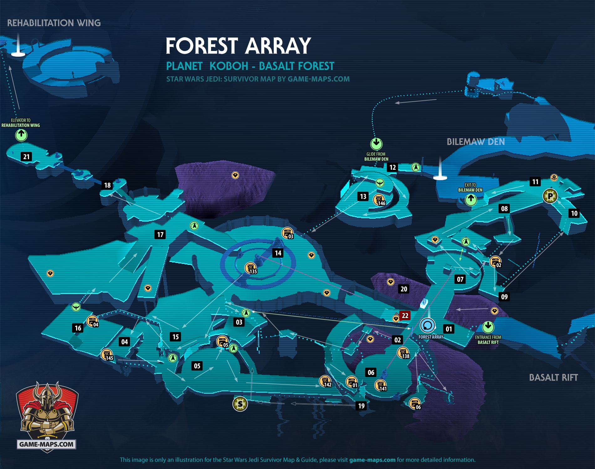Forest Array Map Koboh Planet for Star Wars Jedi Survivor