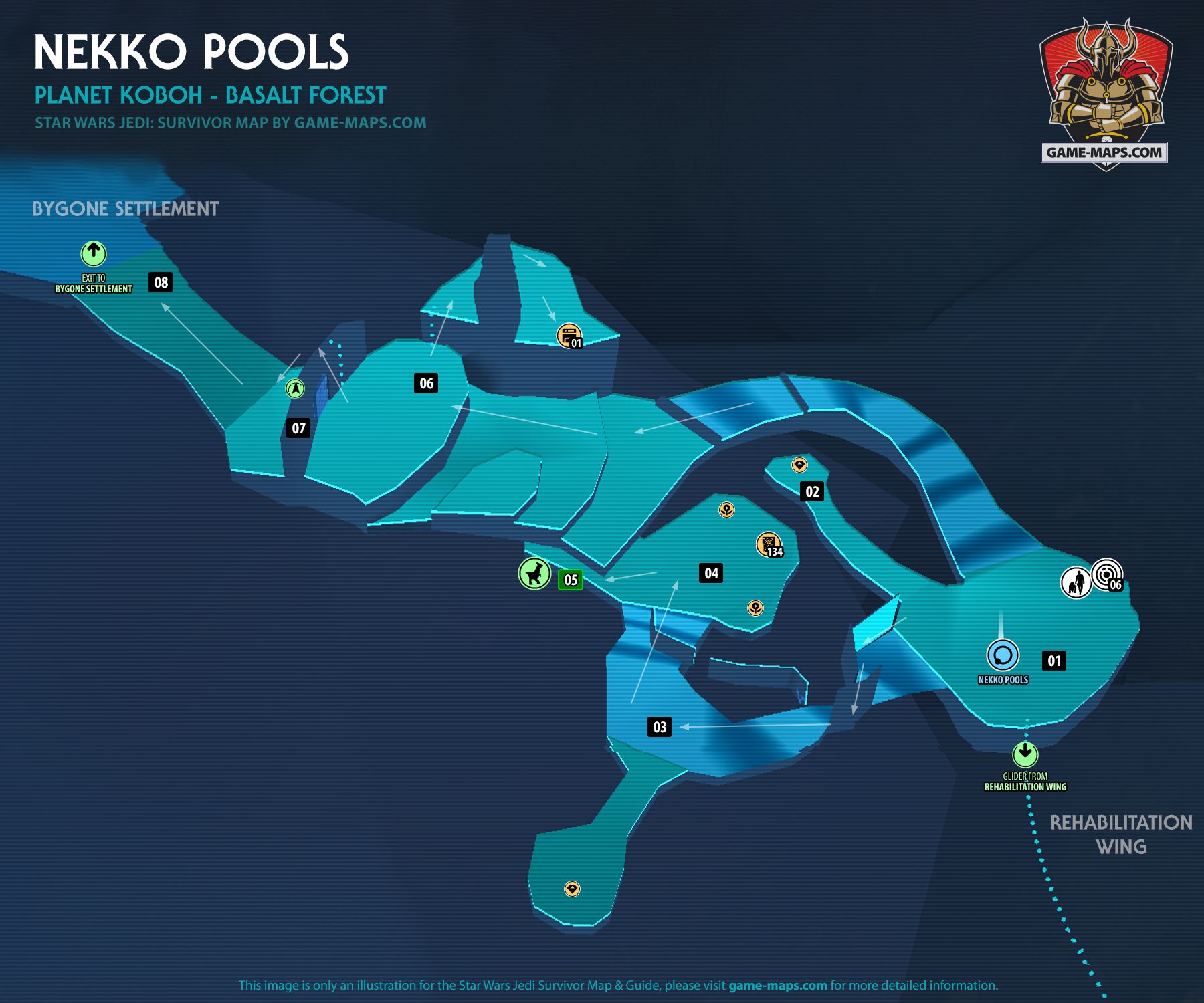 Nekko Pools Map Koboh Planet for Star Wars Jedi Survivor